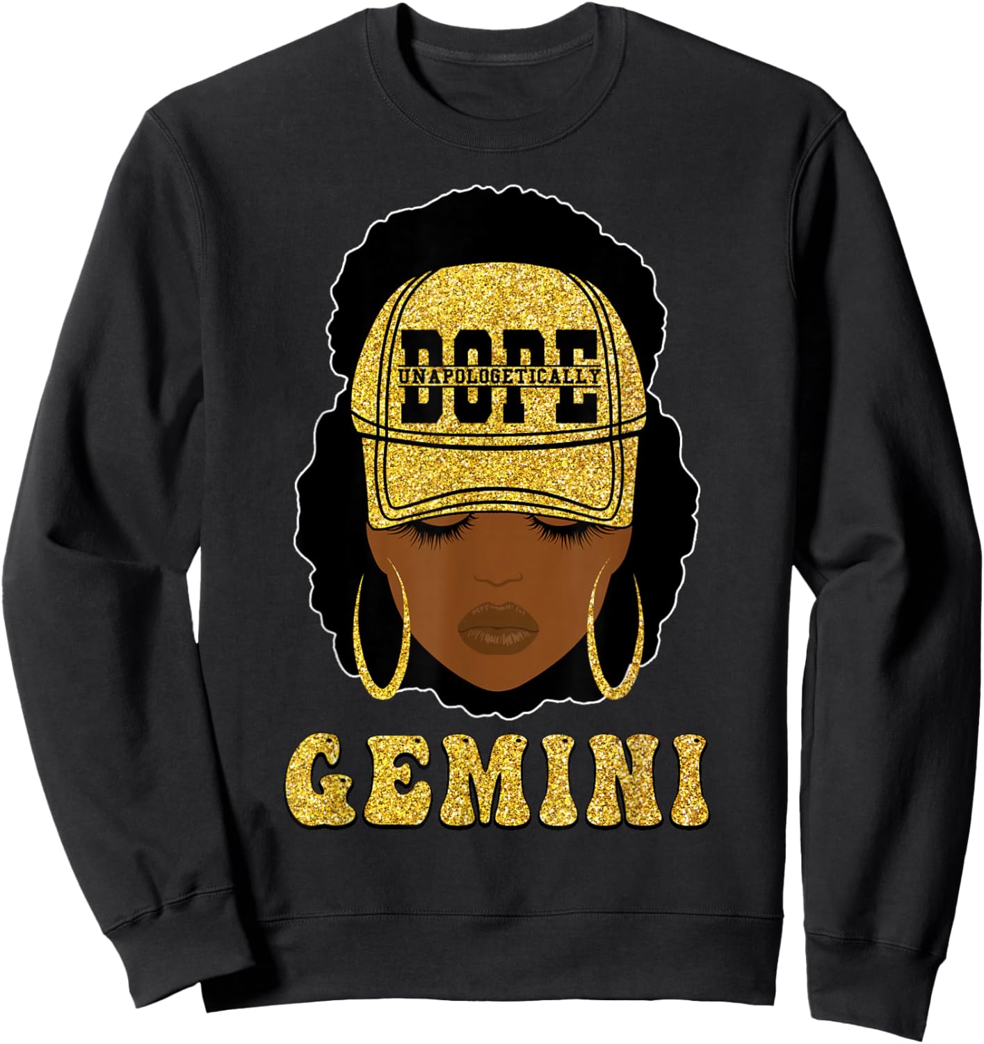 Unapologetically Dope Gemini Queen Black Women Zodiac Sweatshirt - Sweatshirt | Black