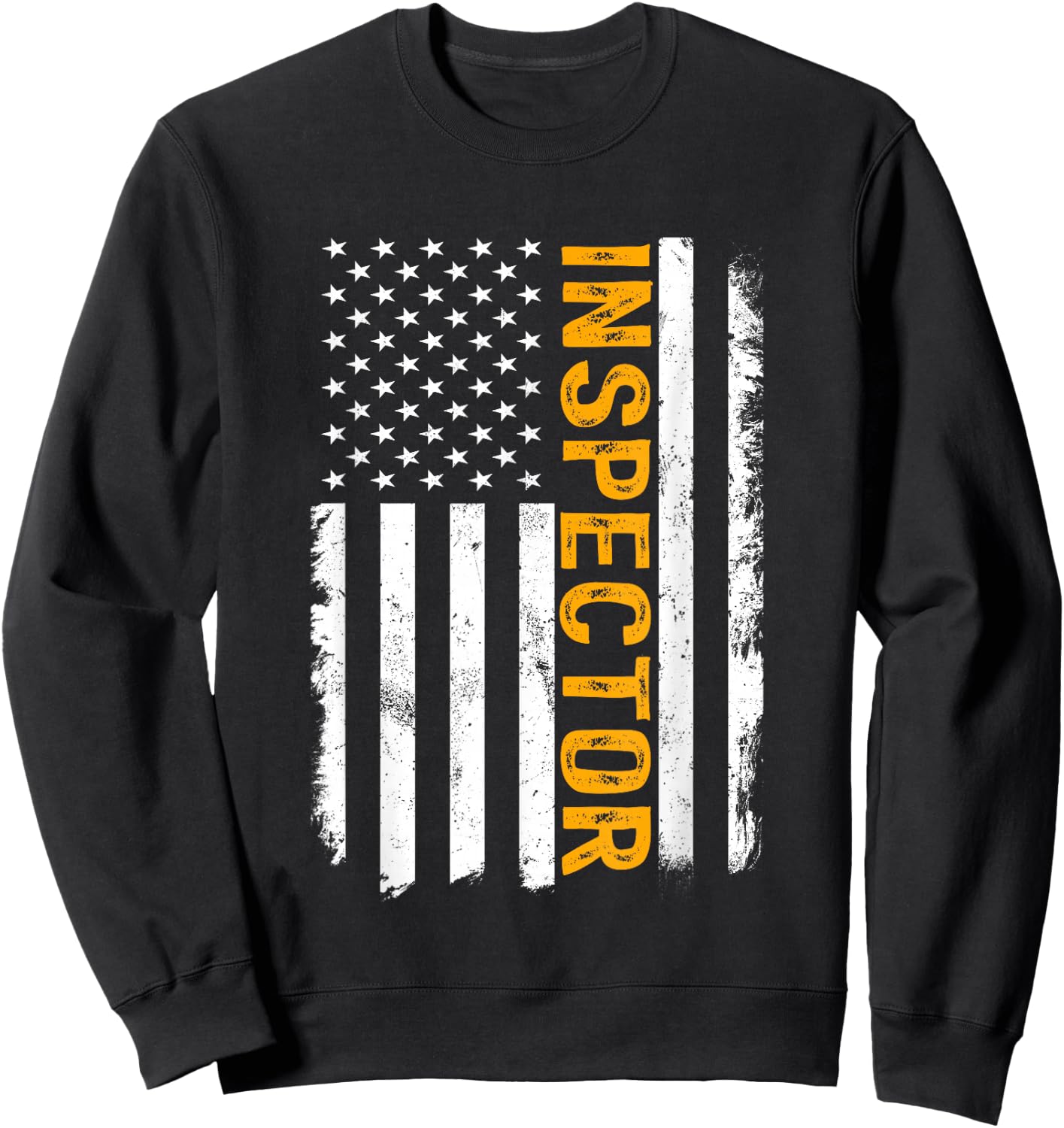 Inspector Job, American Flag Inspectors Career Sweatshirt - Sweatshirt | Black