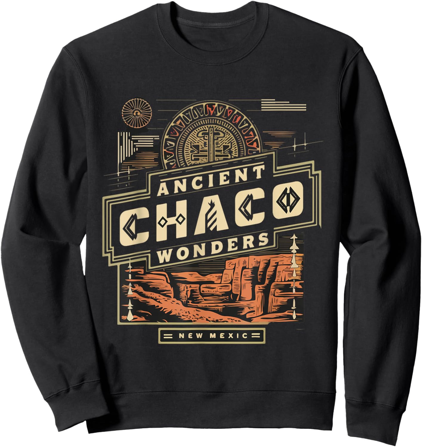 Ancient Pueblo Indian Chaco Canyon National Park Sweatshirt - Sweatshirt | Black