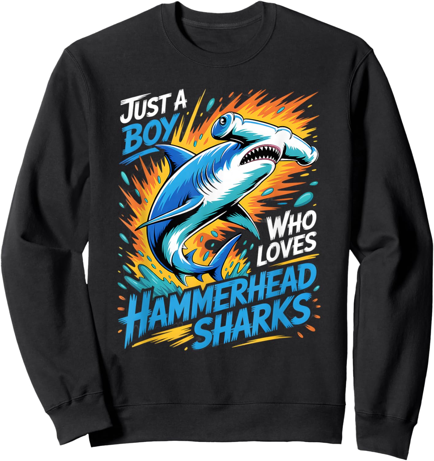 Boys Hammerhead Shark Sweatshirt - Sweatshirt | Black