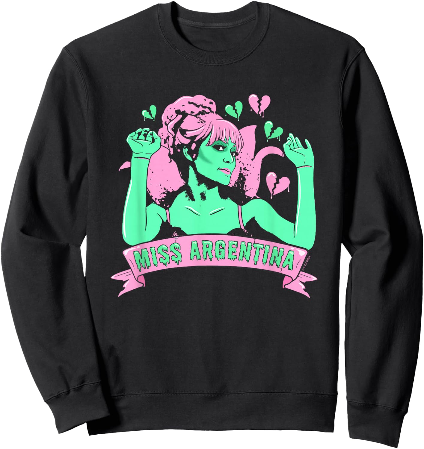 Beetlejuice Iconic Miss Argentina Pastel Colors Big Portrait Sweatshirt - Sweatshirt | Black