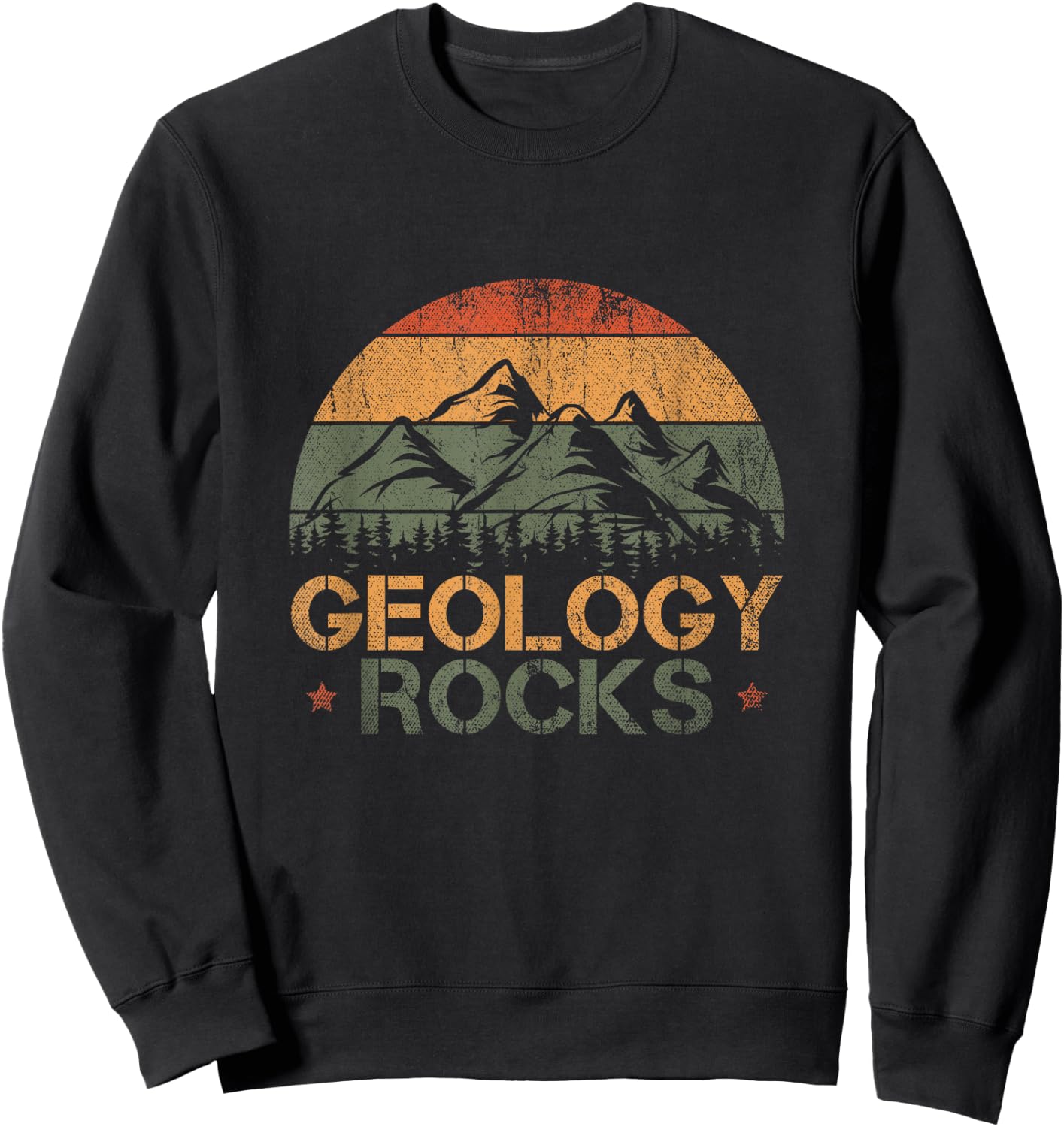 Retro Rock Science Paleontology Lover Geology Sweatshirt - Sweatshirt | Black