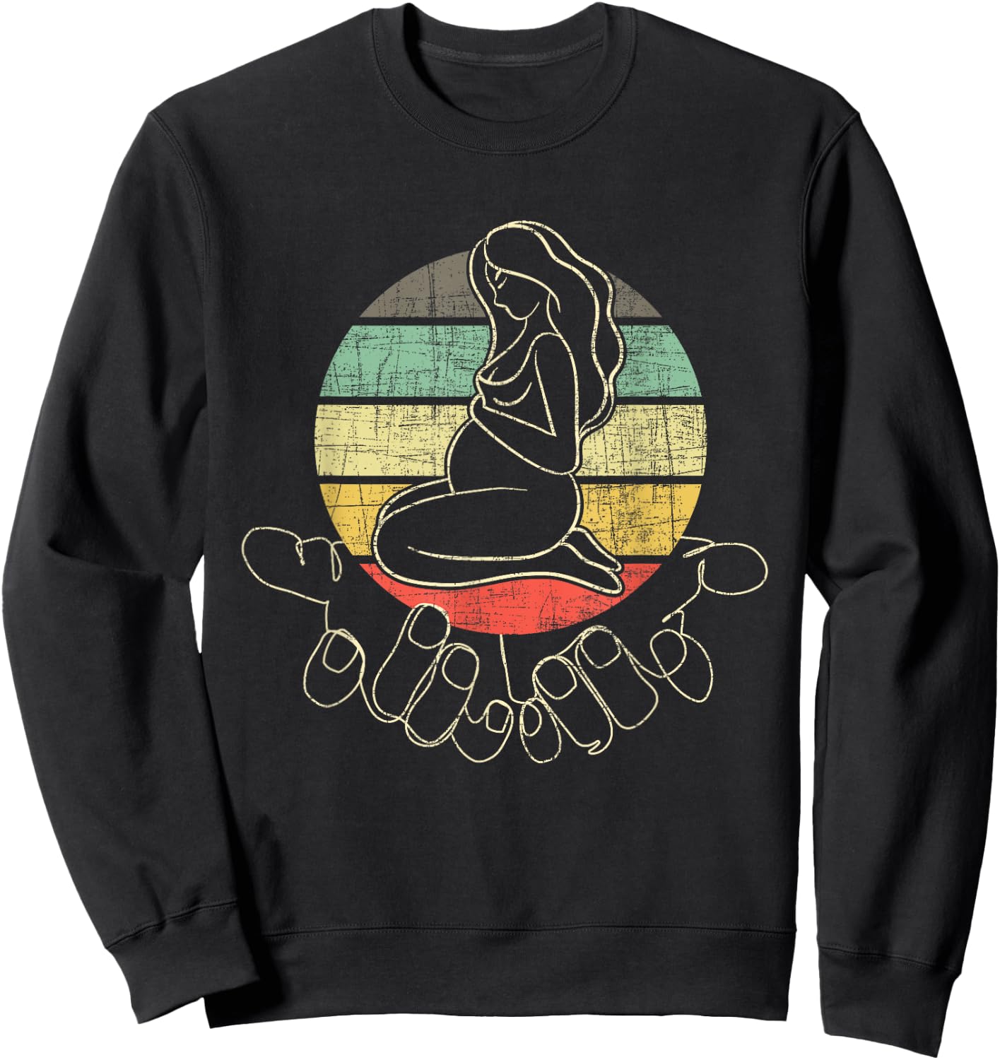 Retro Doula Midwifery - Midwives Childbirth Labor Assistant Sweatshirt - Sweatshirt | Black