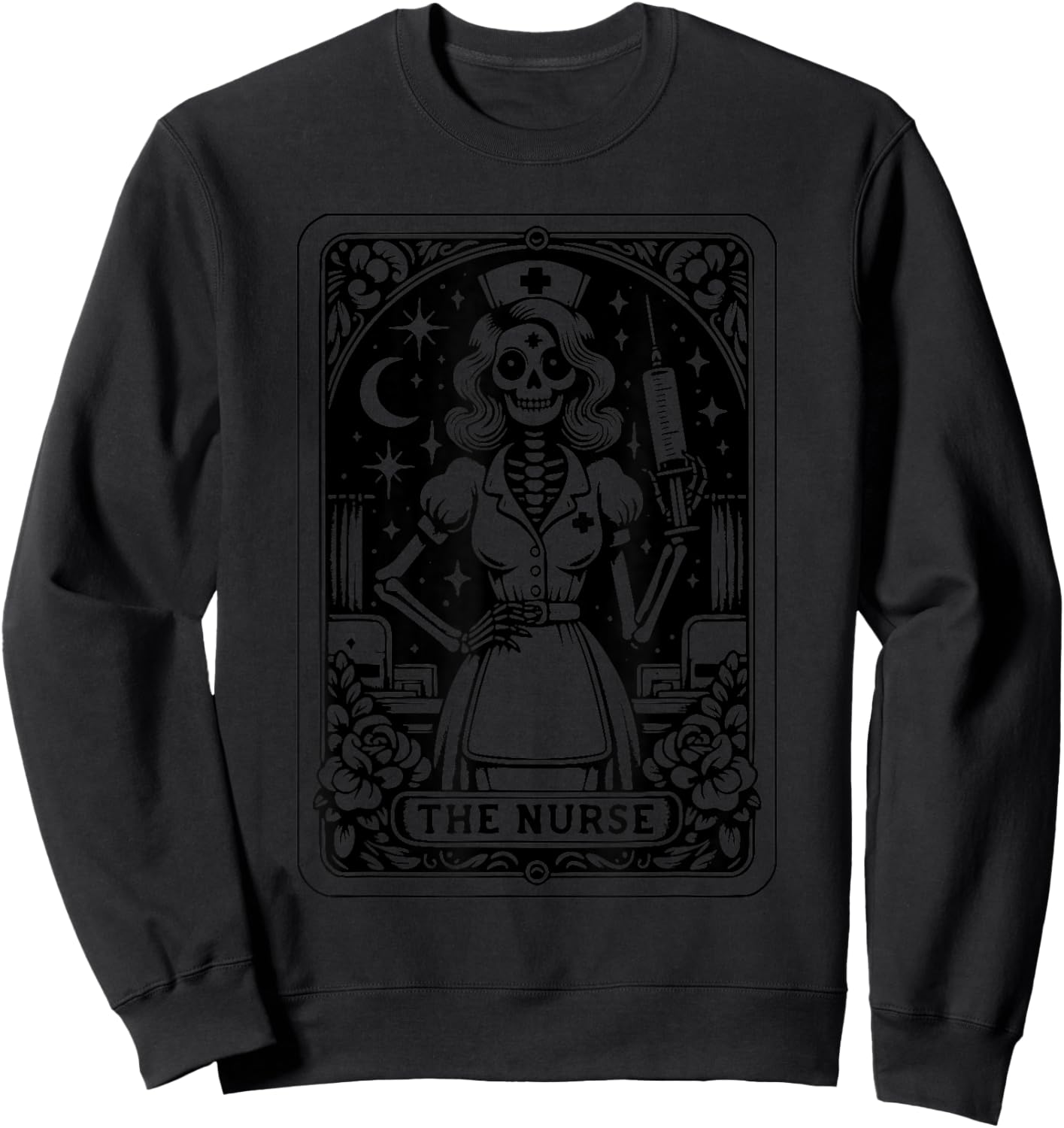 Tarot Card Nurse Doctor Skeleton Tarot Cards Sweatshirt - Sweatshirt | Black