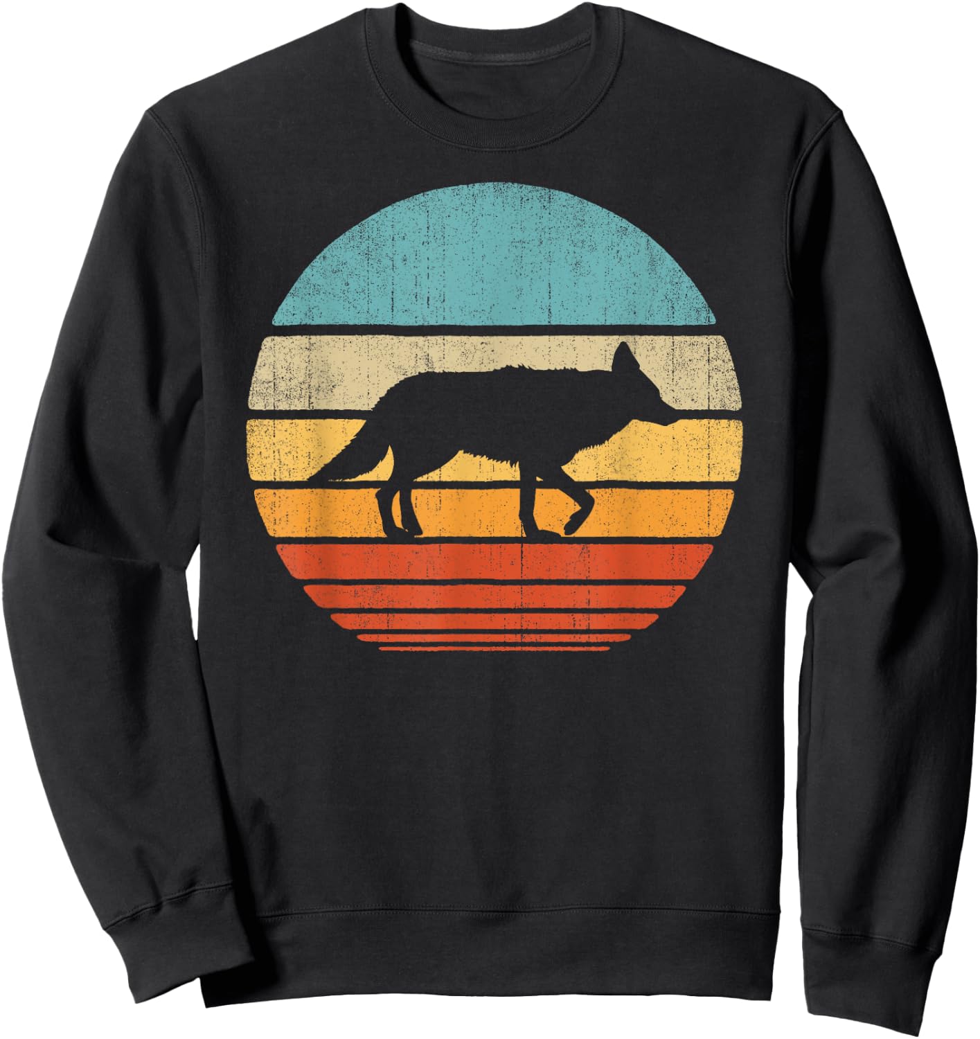 Coyote Retro Vintage 60s 70s Sunset Mammal Animal Men Women Sweatshirt - Sweatshirt | Black