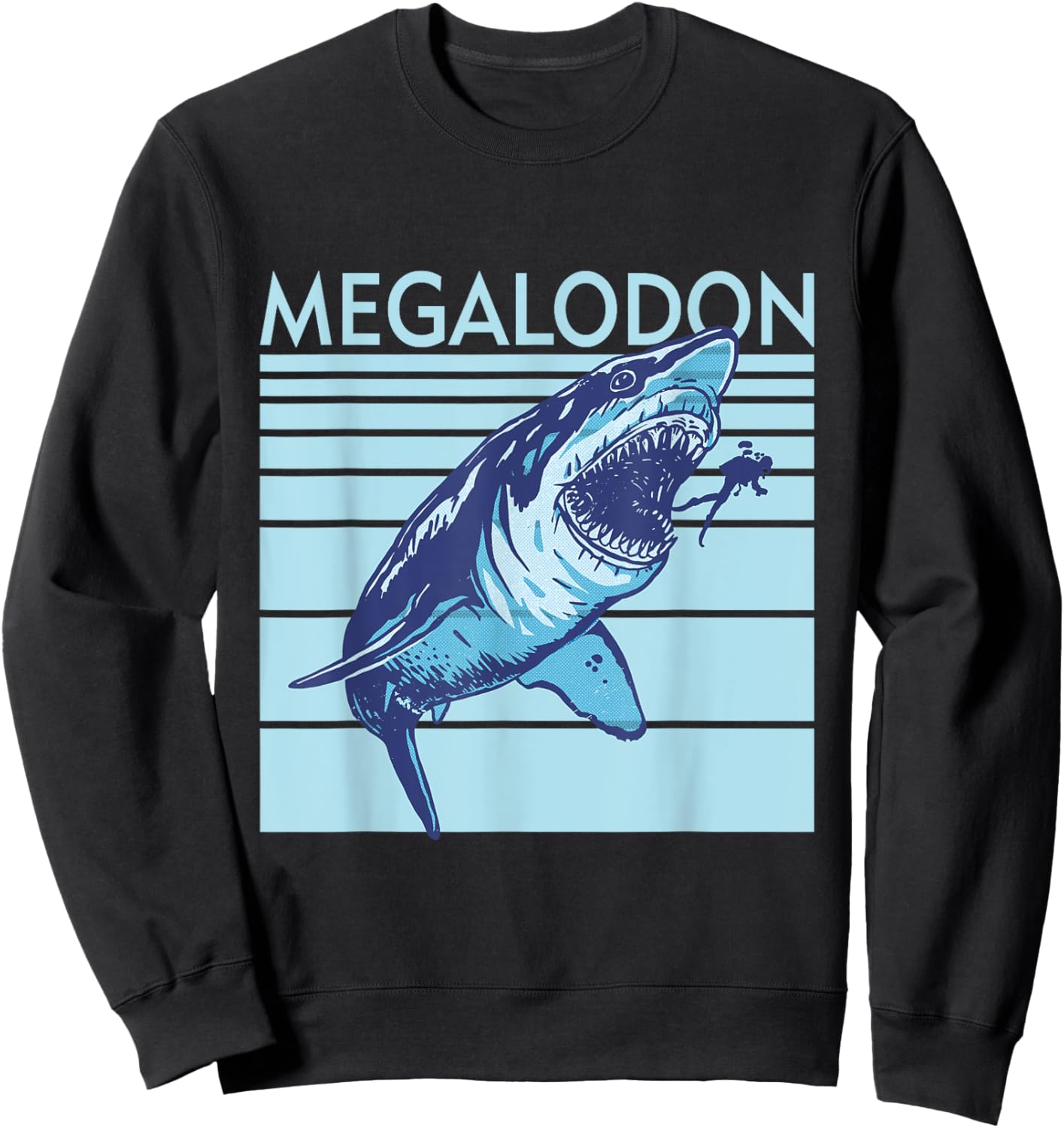 Megalodon Shark Fossil Tooth Hunter Paleontology Ocean Water Sweatshirt - Sweatshirt | Black