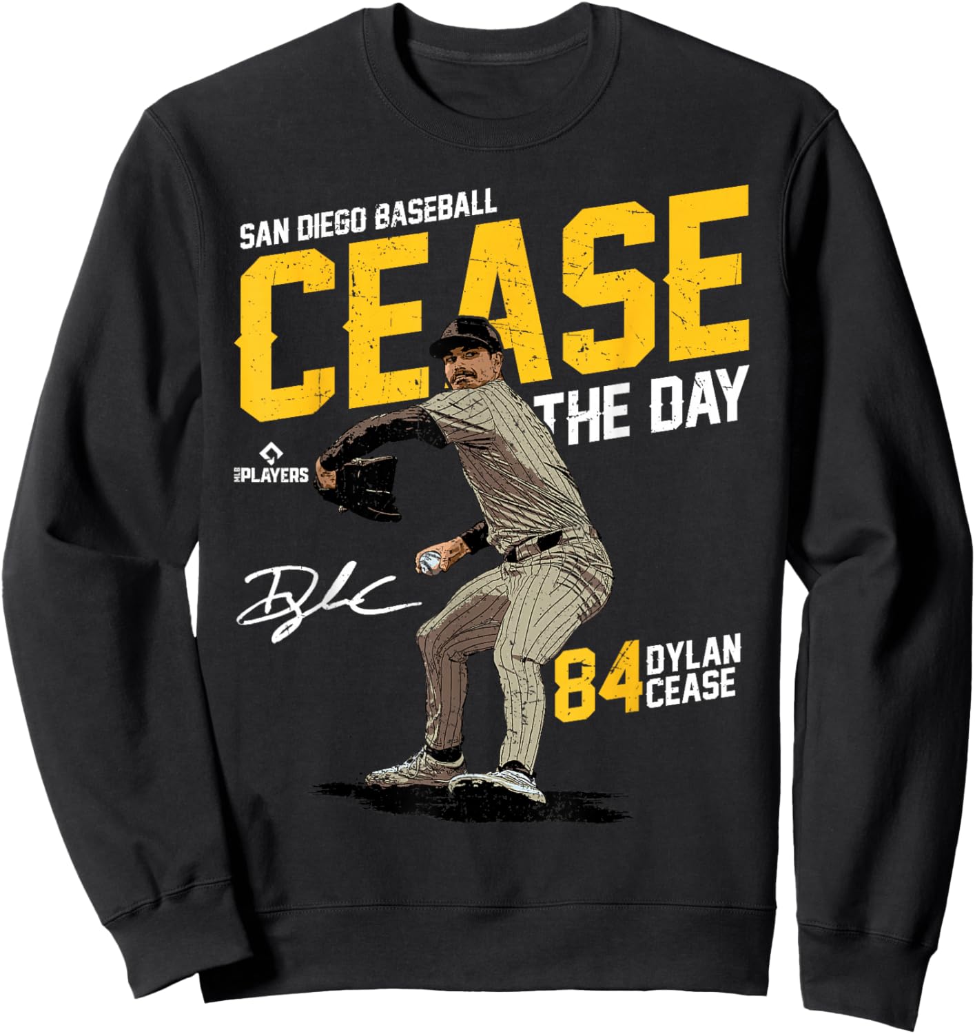 Cease the Day Dylan Cease San Diego MLBPA Sweatshirt - Sweatshirt | Black