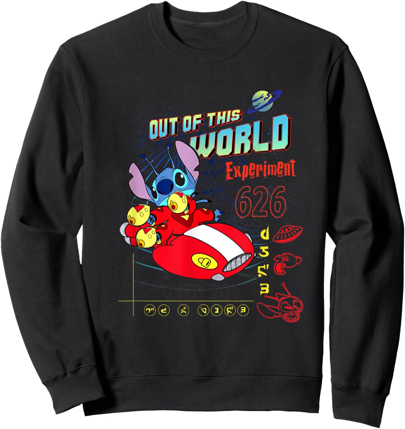 Disney Lilo & Stitch Out Of This World Experiment 626 Poster Sweatshirt - Sweatshirt | Black