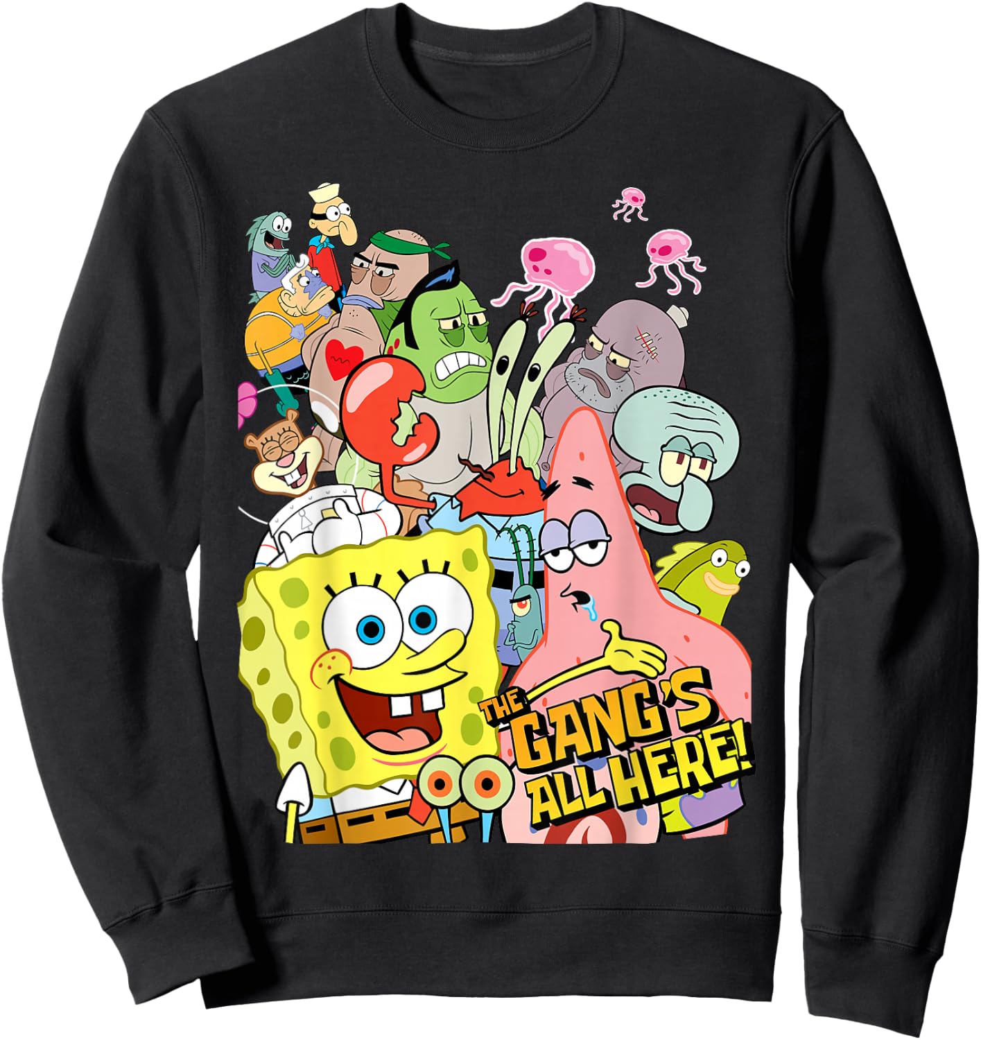 SpongeBob SquarePants The Gangs All Here! Sweatshirt - Sweatshirt | Black