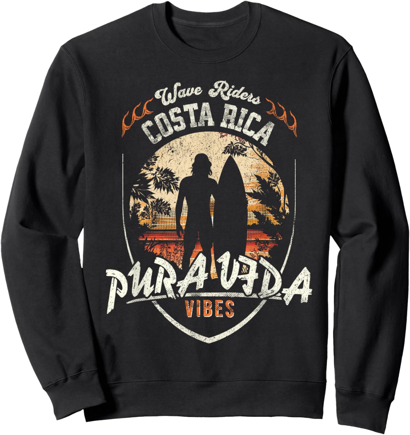 Pura Vida Surfing, Costa Rica, Surfing Pura Vida Sweatshirt - Sweatshirt | Black