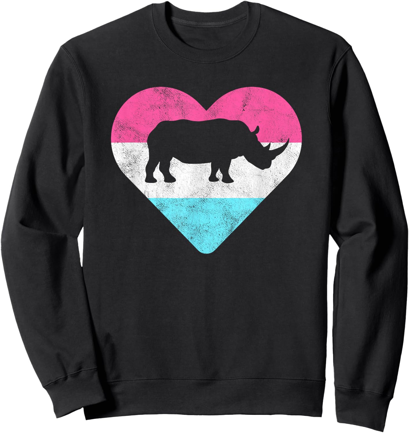 Retro Vintage Rhino Rhinoceros Gift or Girls Sweatshirt - Sweatshirt | Black