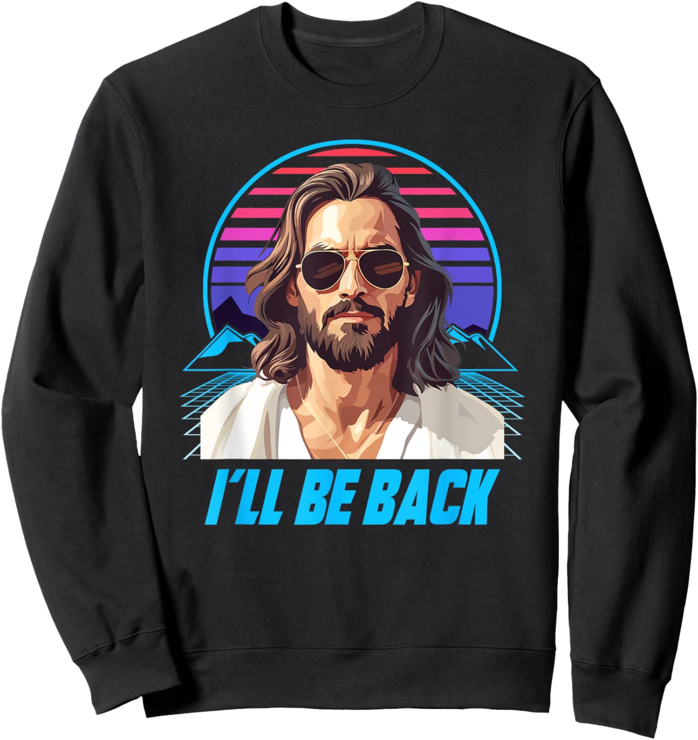 Jesus I´ll Be Back 80s Sweatshirt - Sweatshirt | Black