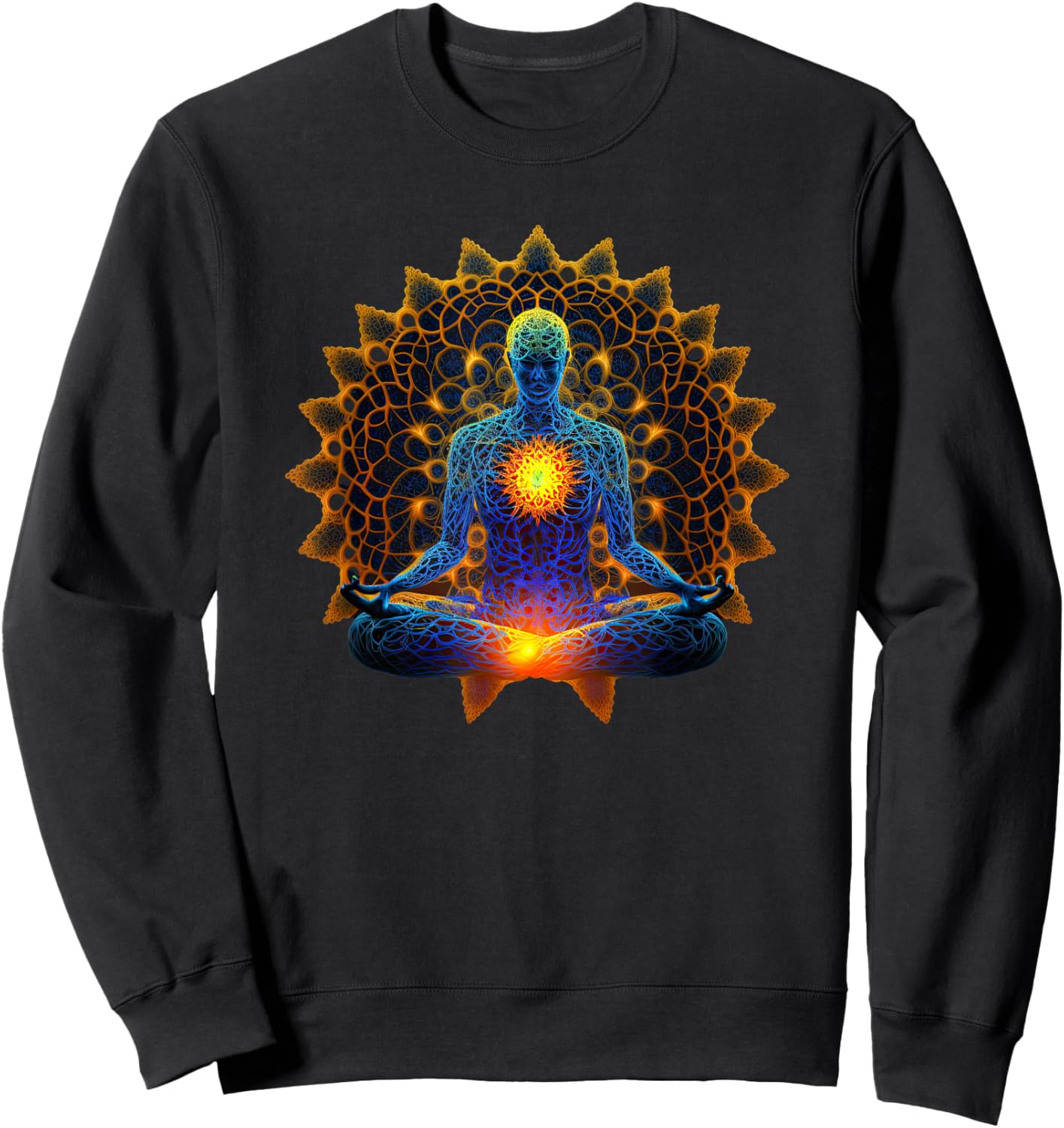Energy Chakra Yoga Meditation Spiritual Sweatshirt - Sweatshirt | Black