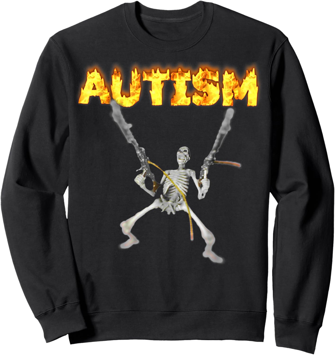 Autism Skeleton Meme Sweatshirt - Sweatshirt | Black