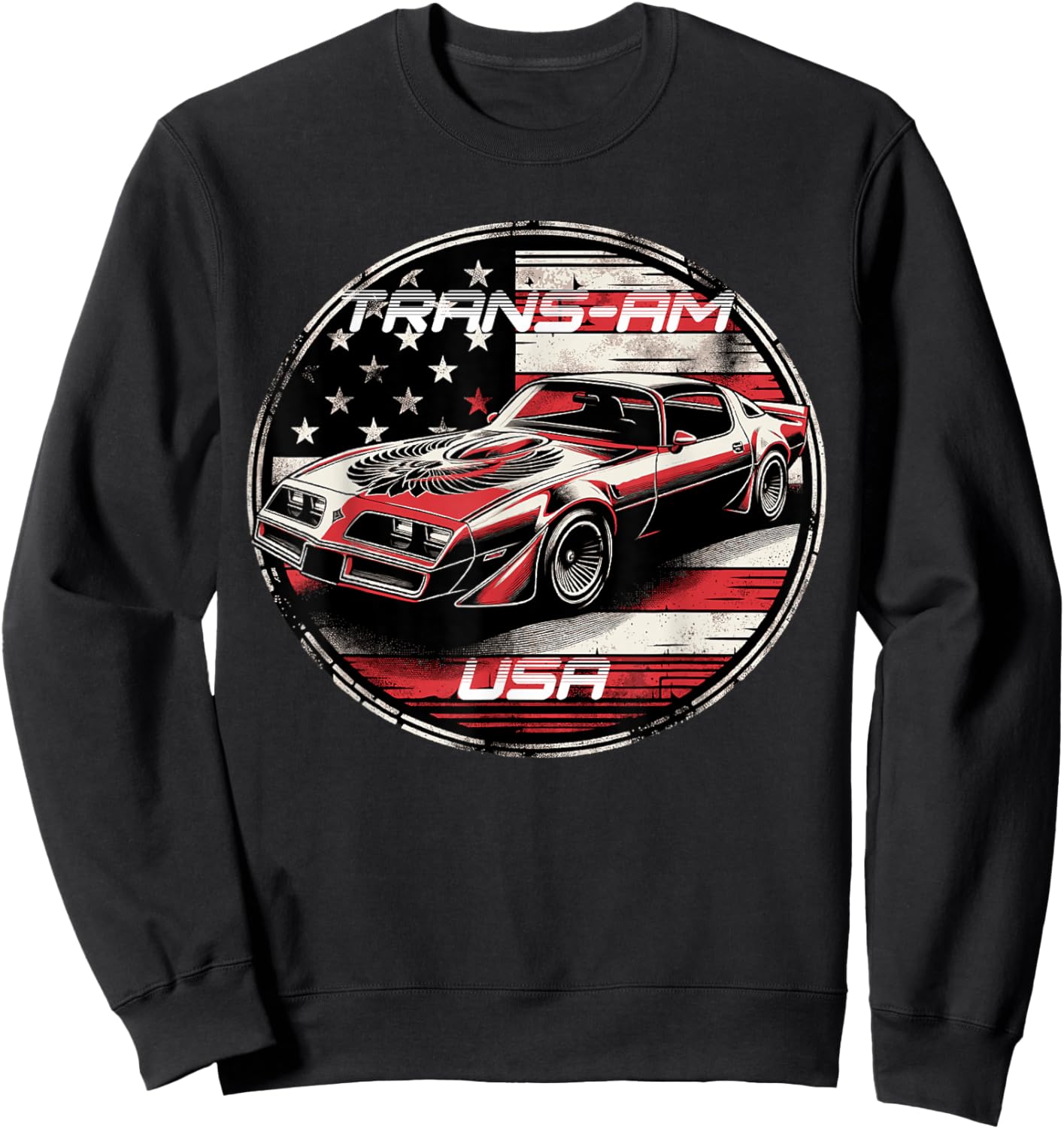 Trans Am Muscle Car American Muscle Trans Am Nation USA Flag Sweatshirt - Sweatshirt | Black