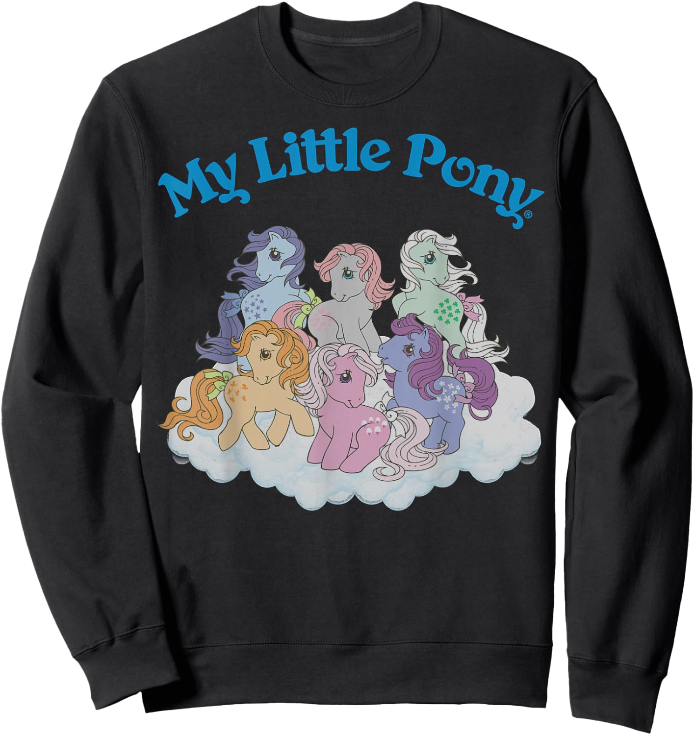 My Little Pony Original First Generation Pony Group Shot Small Sweatshirt - Sweatshirt | Black