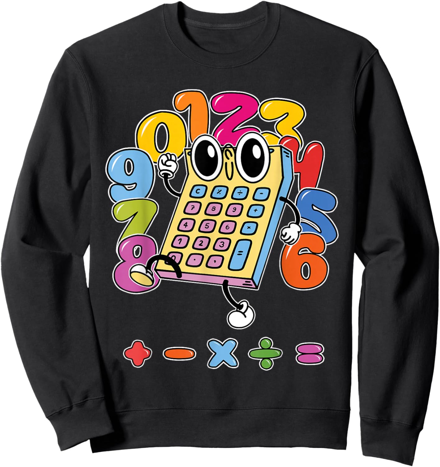 Number t shirts kids number day costume calculator costume Sweatshirt - Sweatshirt | Black