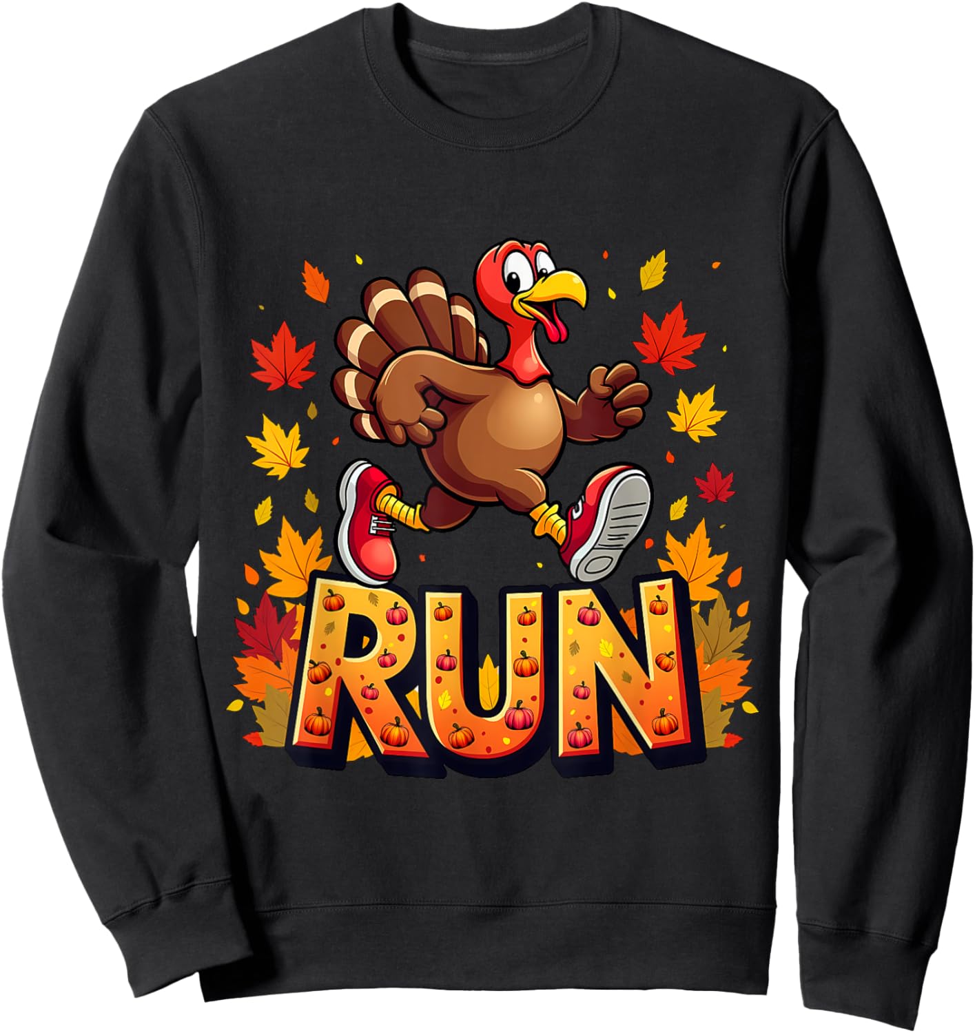 Running Turkey Trot Thanksgiving 2024 For Boys Girls Kids Sweatshirt - Sweatshirt | Black