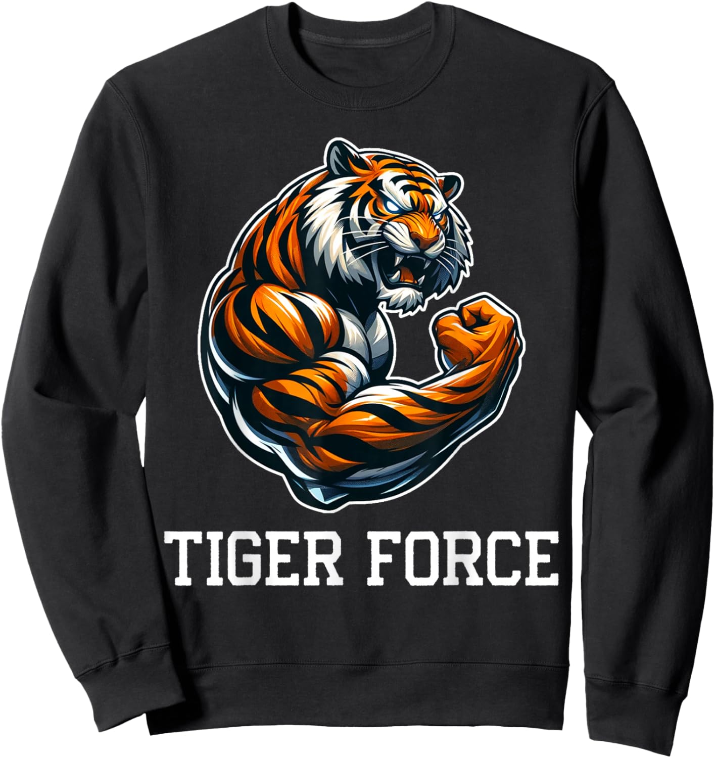 Tiger Force Wild Animal Lover Wildlife Nature Graphic Sweatshirt - Sweatshirt | Black