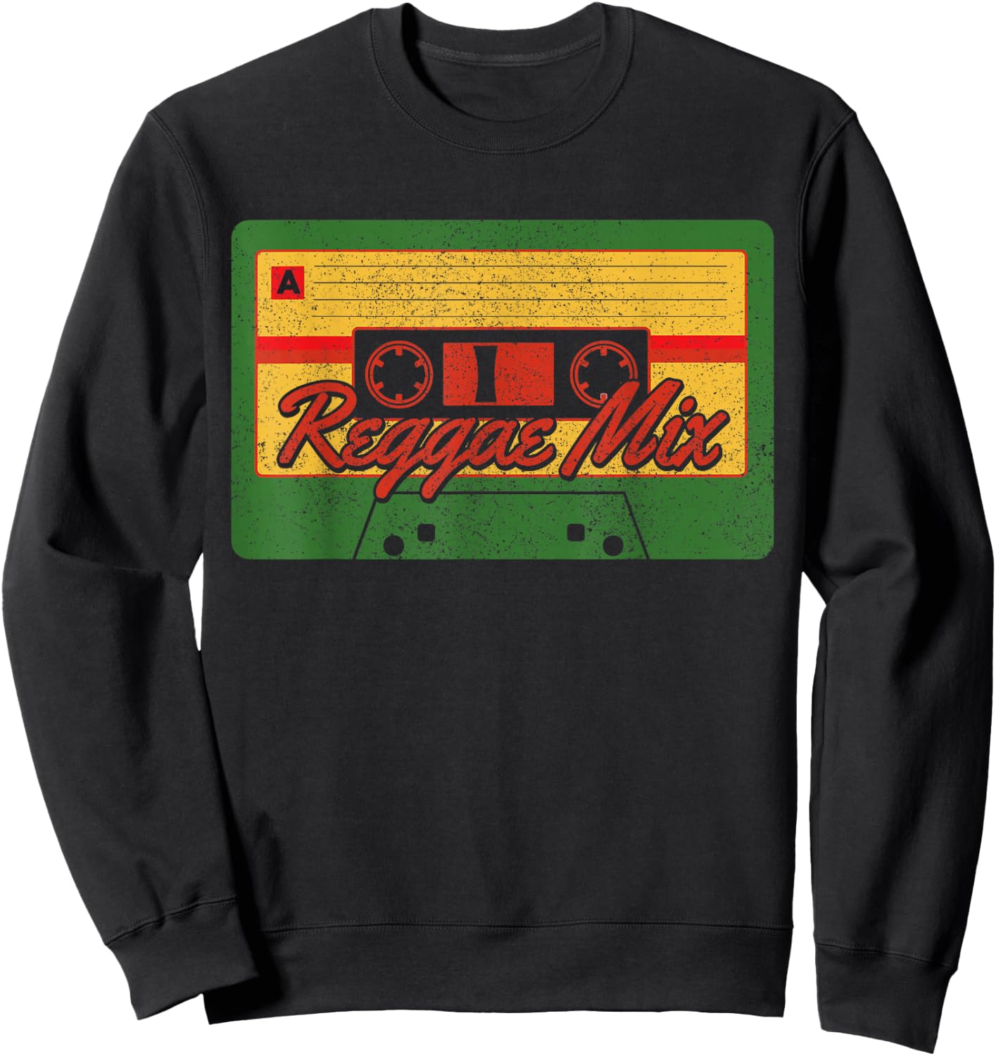 Reggae Mix Reggaeton Rastafari Rasta Retro Cassette Sweatshirt - Sweatshirt | Black