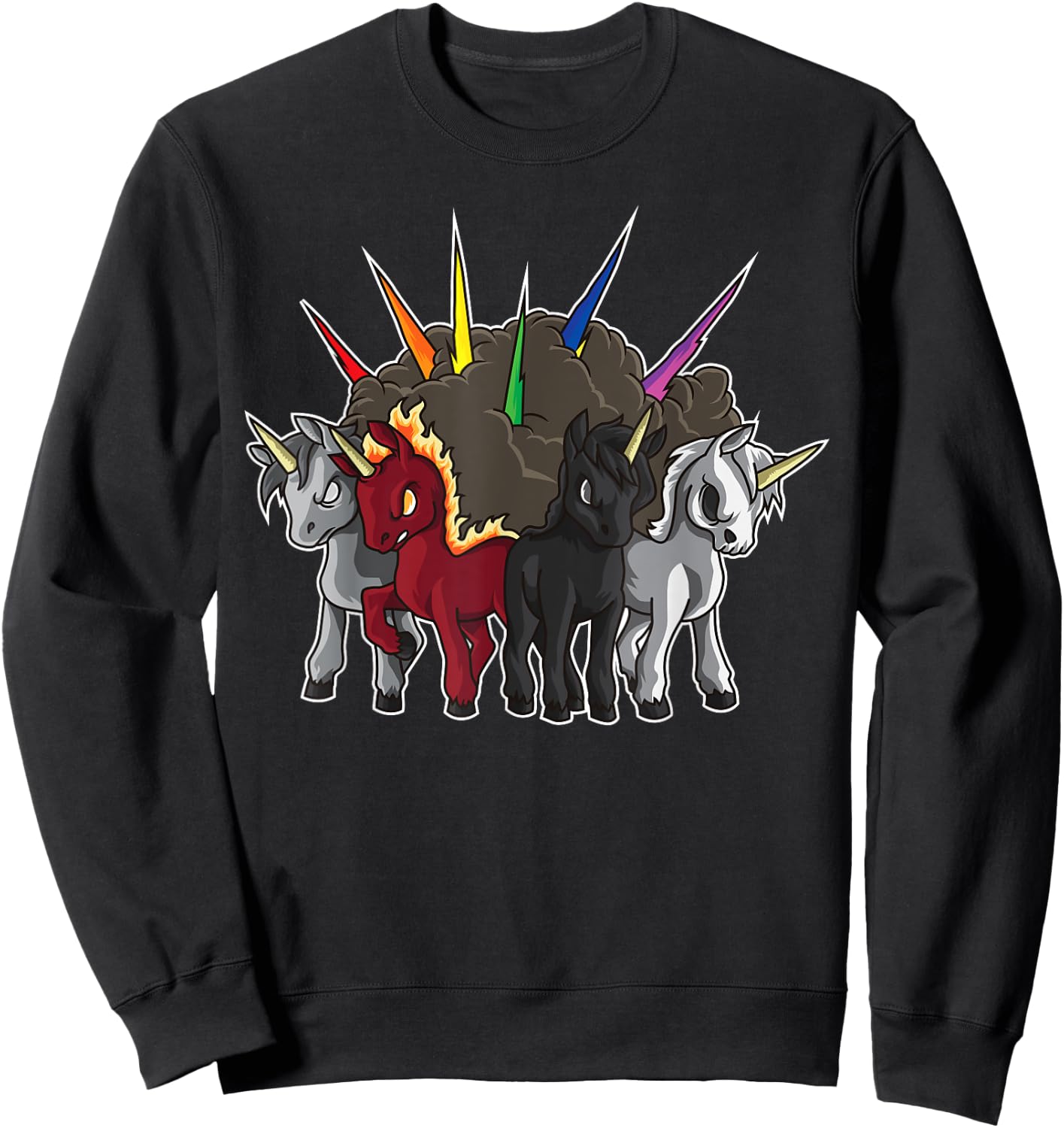 The Four Unicorns Of The Apocalypse - Horsemen Parody Sweatshirt - Sweatshirt | Black