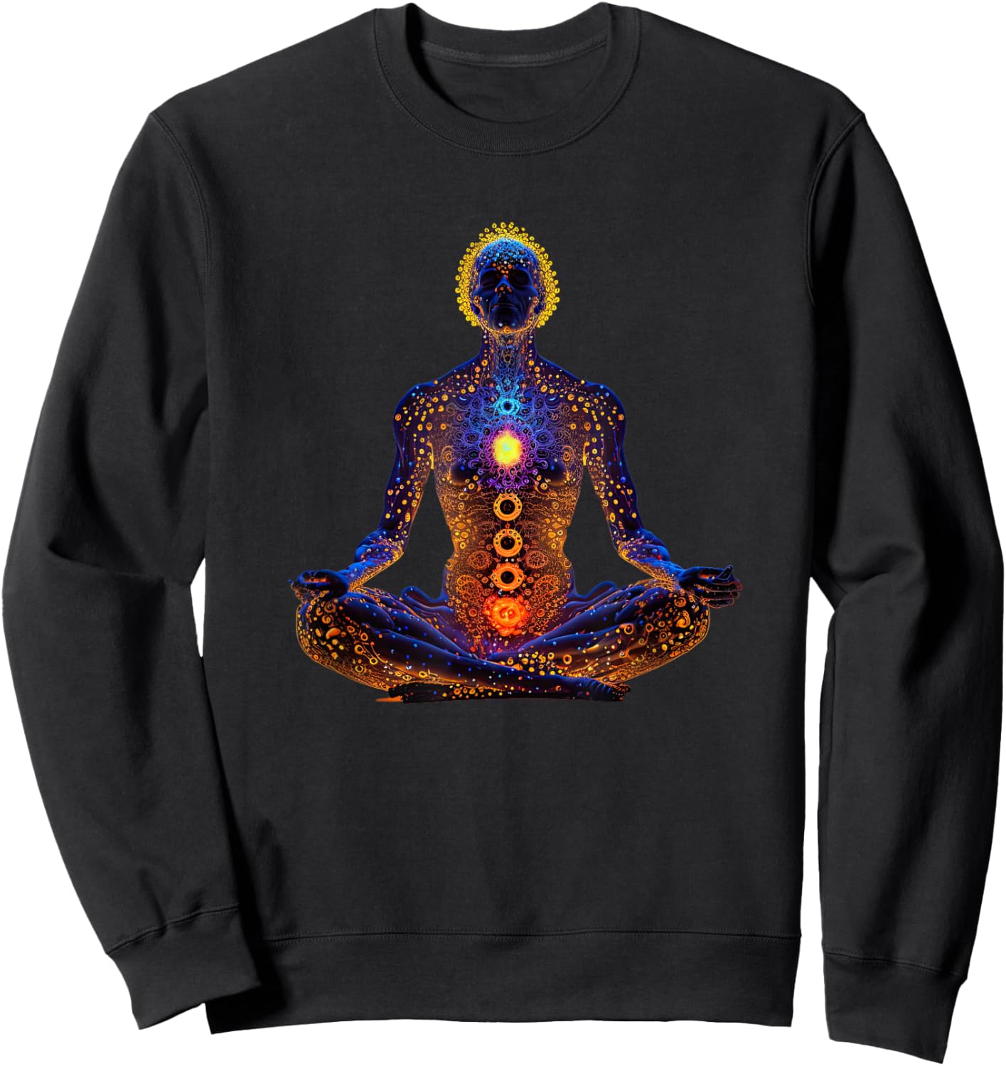 Energy Chakra Yoga Meditation Spiritual Sweatshirt - Sweatshirt | Black