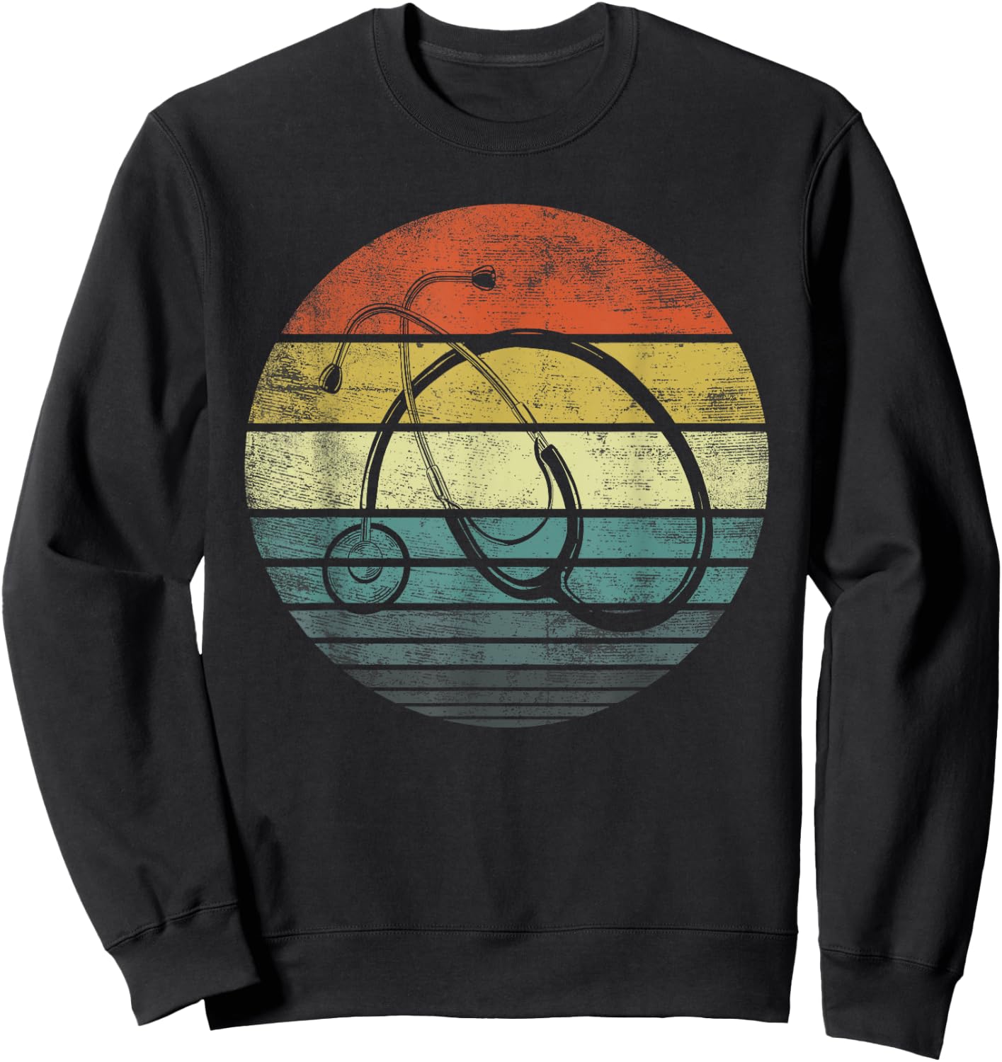 Funny Nurse Gifts Retro Vintage Doctor Stethoscope Nursing Sweatshirt - Sweatshirt | Black