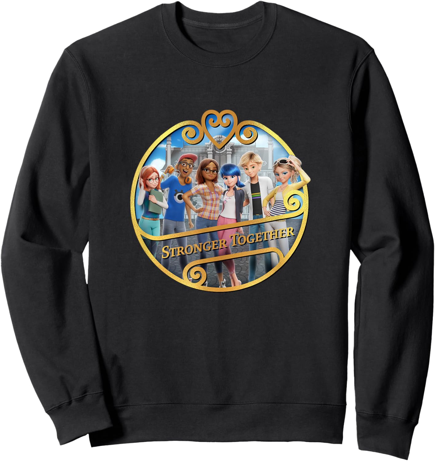 Miraculous Ladybug and Cat Noir The Movie Stronger Together Sweatshirt - Sweatshirt | Black
