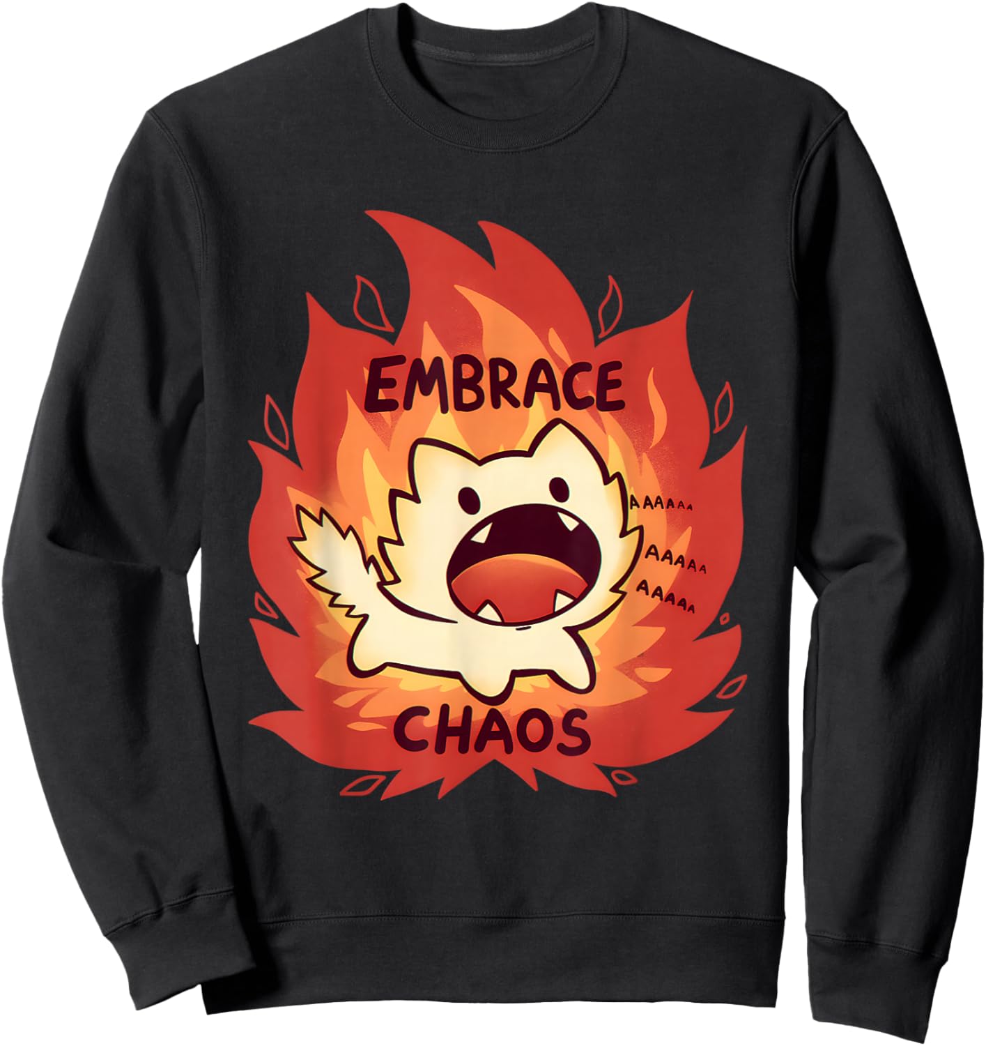 Fire Embrace Chaos Sweatshirt - Sweatshirt | Black