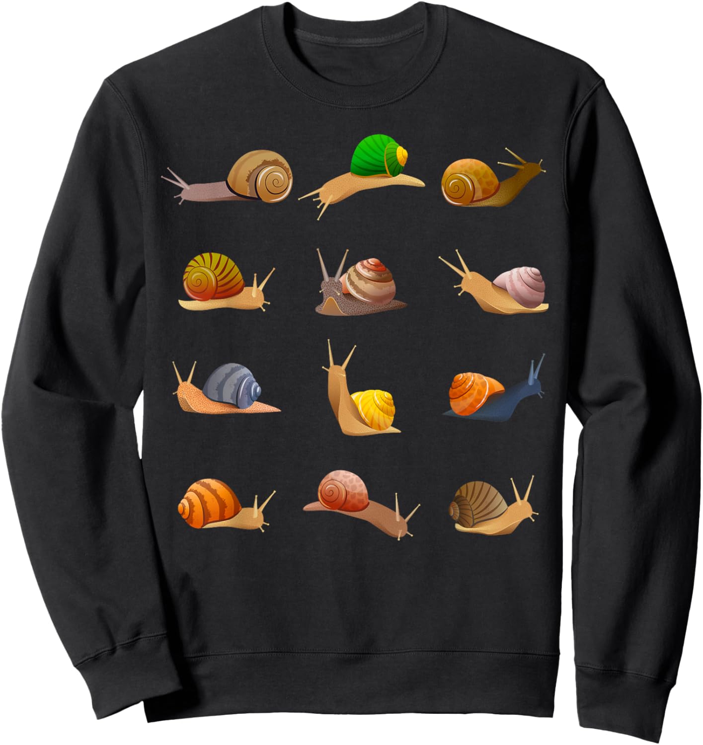 Cool Snail Design Women Insect Animal Snail Lover Sweatshirt - Sweatshirt | Black