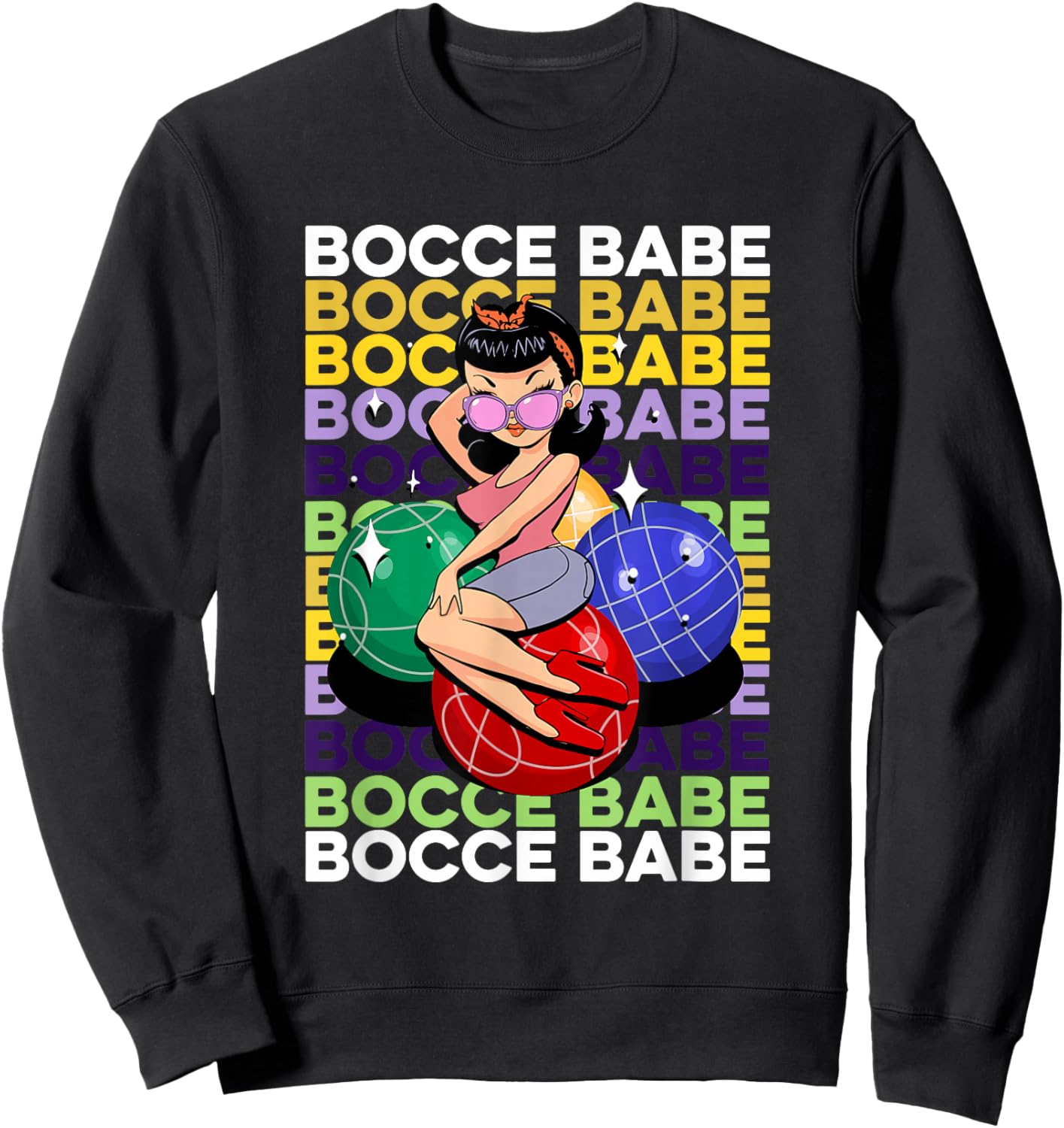 Bocce Babe Bocce Ball Boules Sports Petangue Boccie Bocci Sweatshirt - Sweatshirt | Black