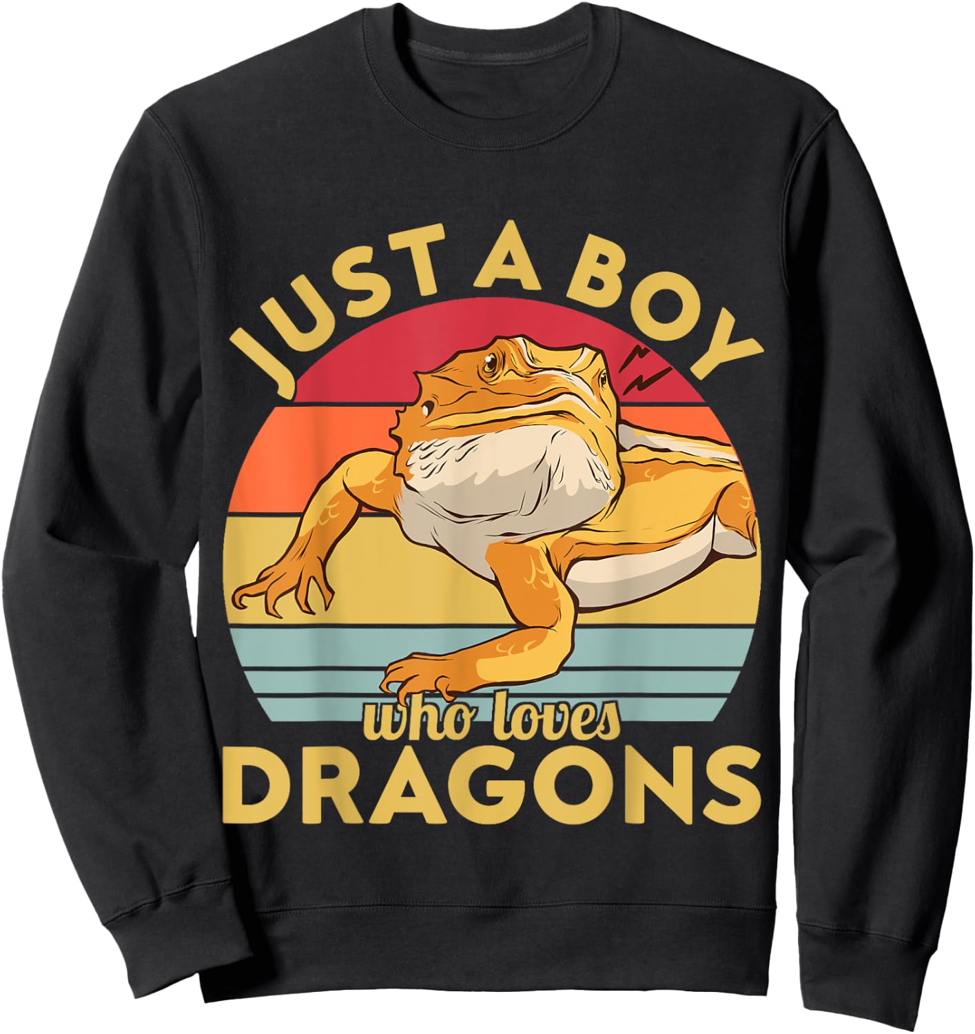 Just a Boy who loves Bearded Dragons Sweatshirt - Sweatshirt | Black