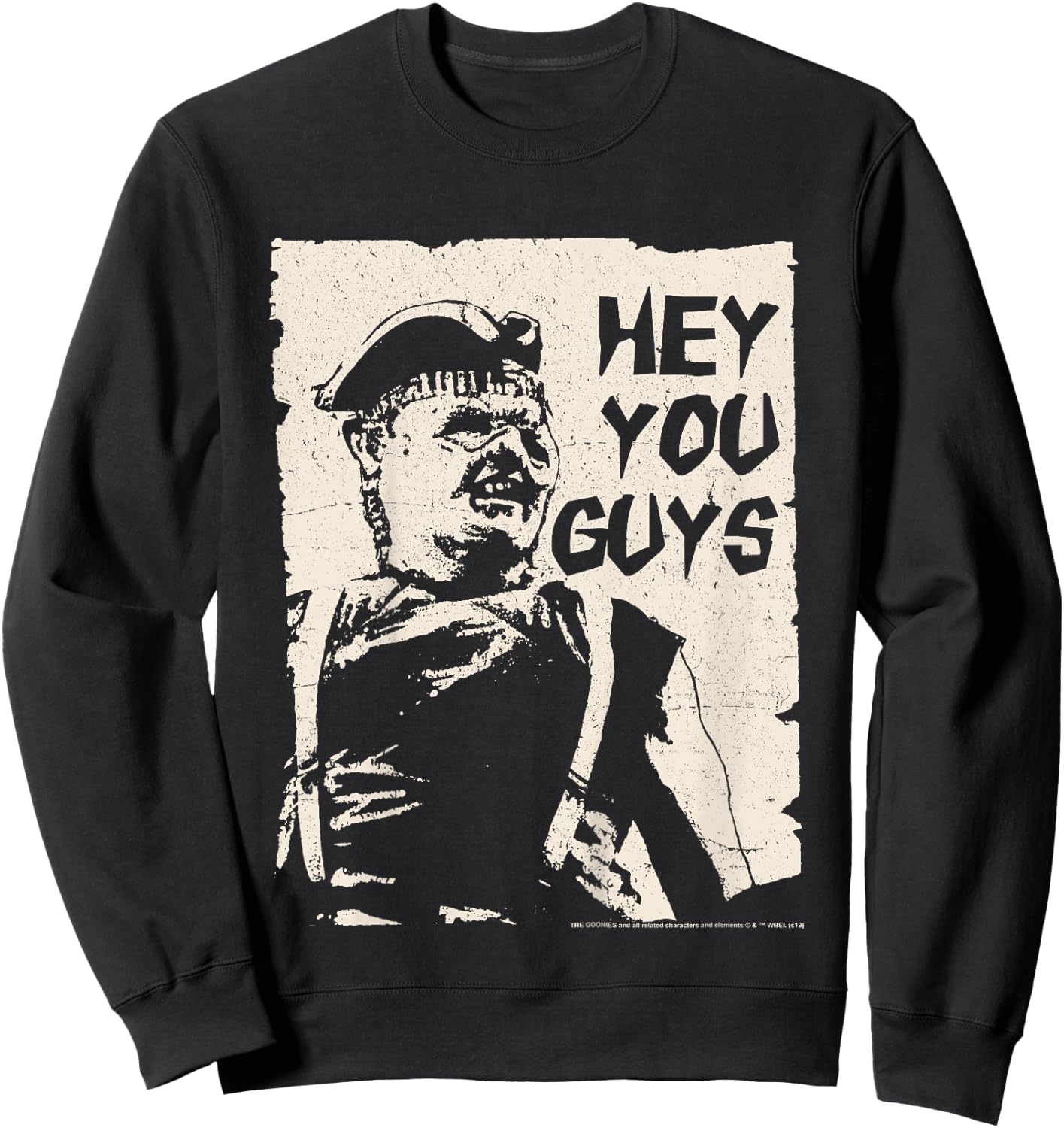 Kids The Goonies Sloth Hey You Guys Cut Out Portrait Sweatshirt - Sweatshirt | Black
