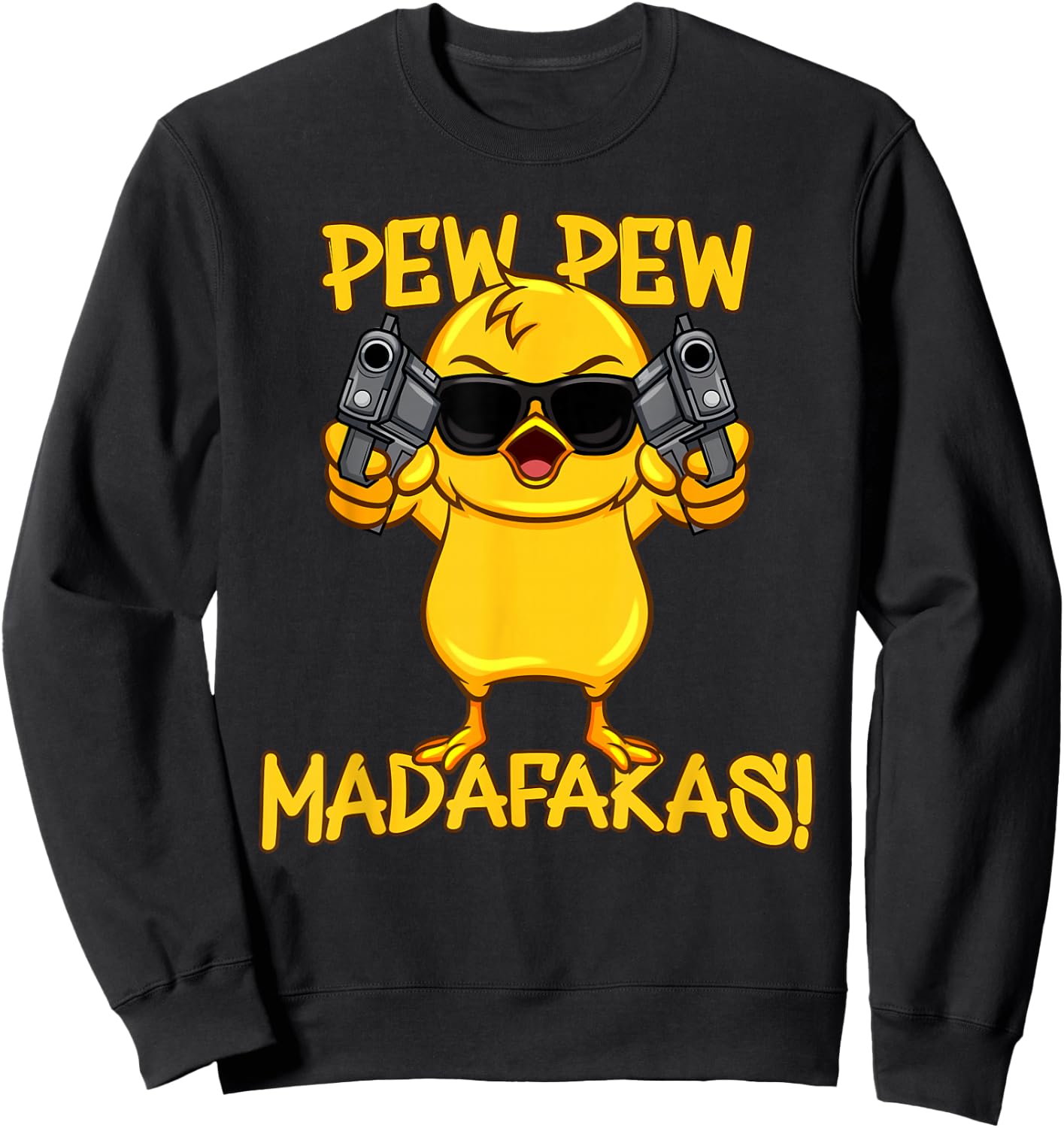 Funny Chicken Rooster Gun Farmer Saying Sweatshirt - Sweatshirt | Black
