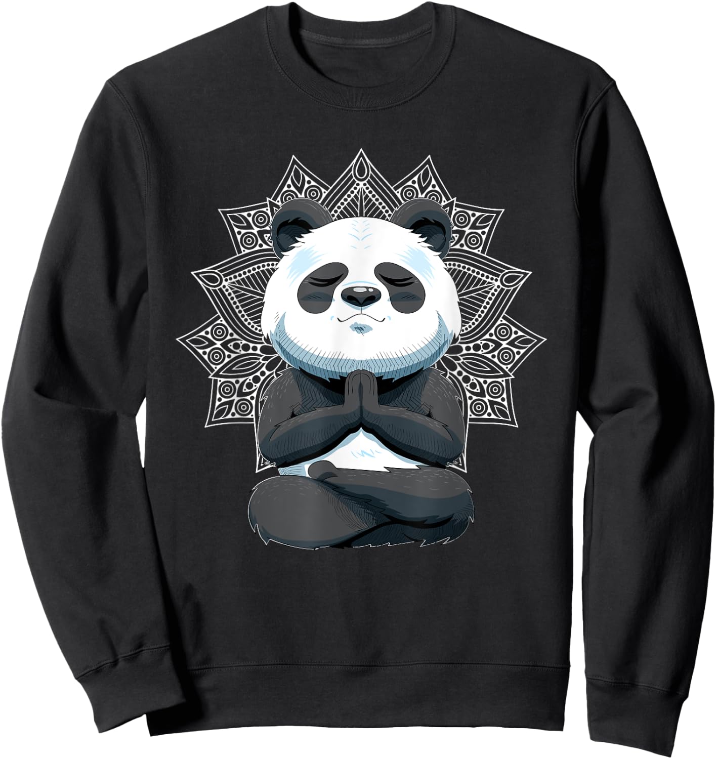 Meditating Panda Bear Yoga Pose Sweatshirt - Sweatshirt | Black