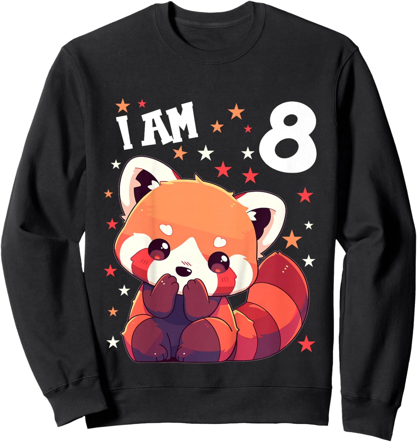 8 Years old 8 birthday Red Pandas Boy Girl Red Panda Sweatshirt - Sweatshirt | Black