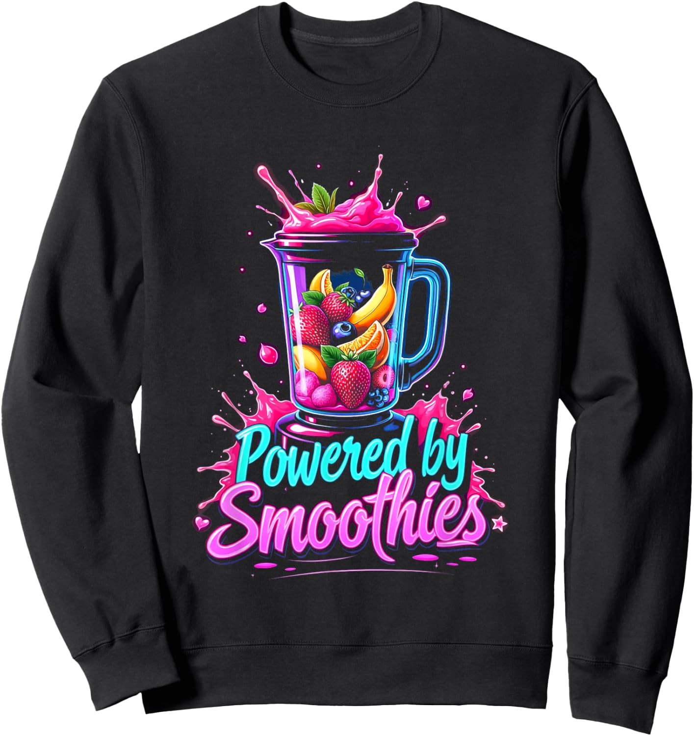 Powered By Smoothies Smoothie Health Drink Vegan Life Sweatshirt - Sweatshirt | Black