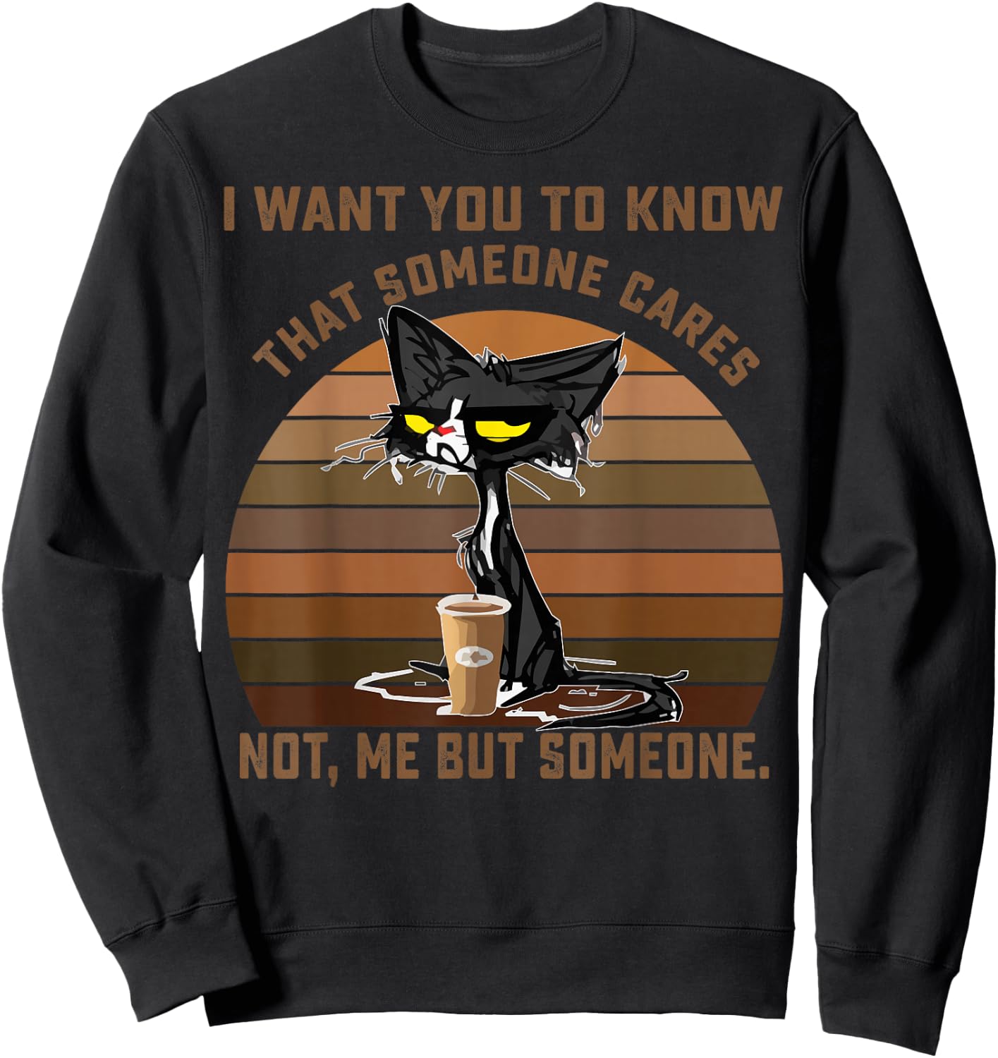 I Want You To Know That Someone Cares Not Me But Someone Cat Sweatshirt - Sweatshirt | Black