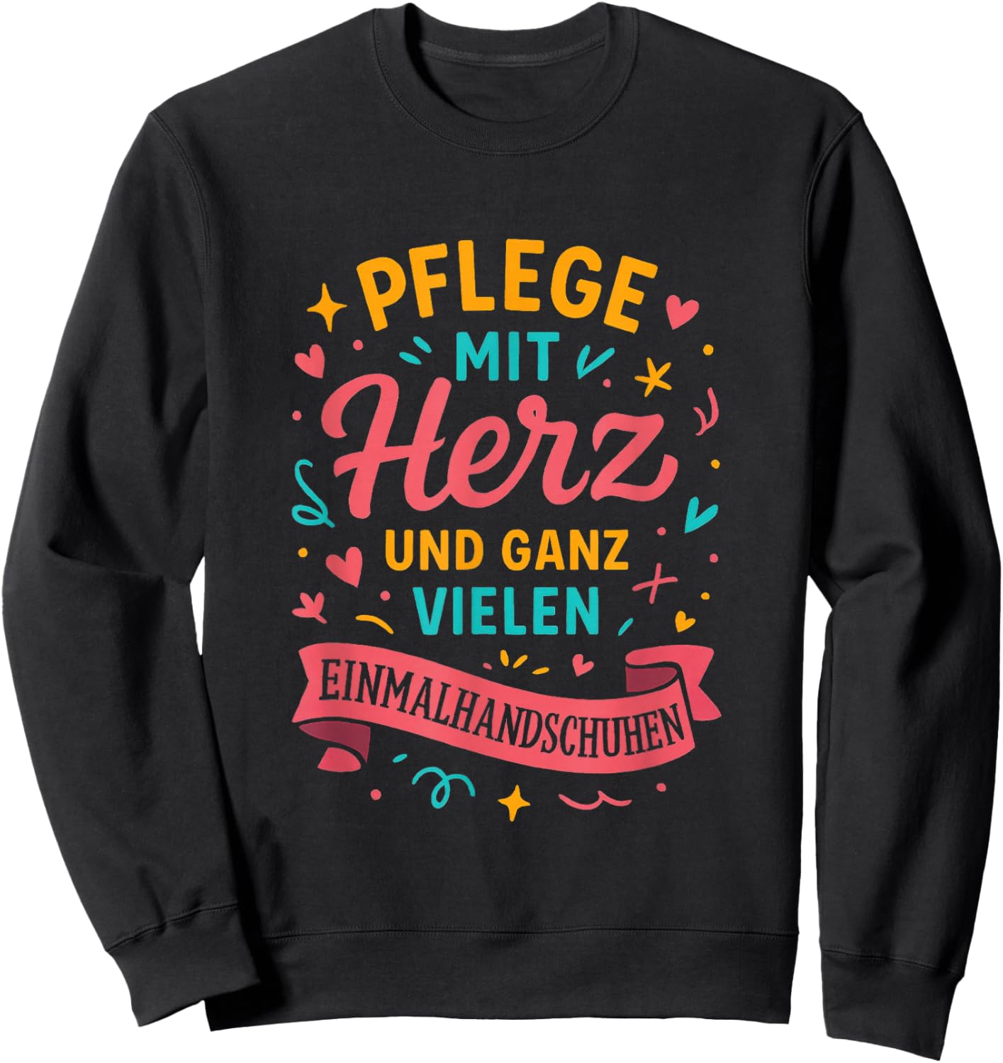 Pflege Mit Herz Und Ganz Vielen.. - Pflegekraft Sweatshirt - Sweatshirt | Black