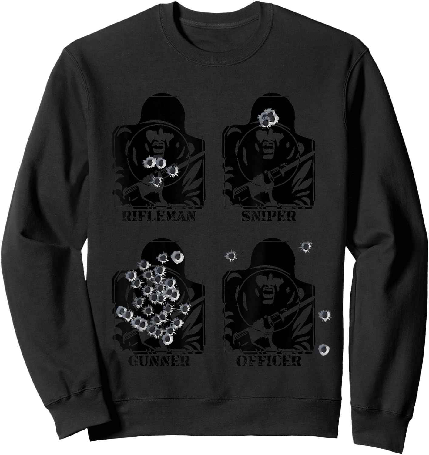 Funny Army Rifle Range Target Rifleman Sniper Gunner Officer Sweatshirt - Sweatshirt | Black
