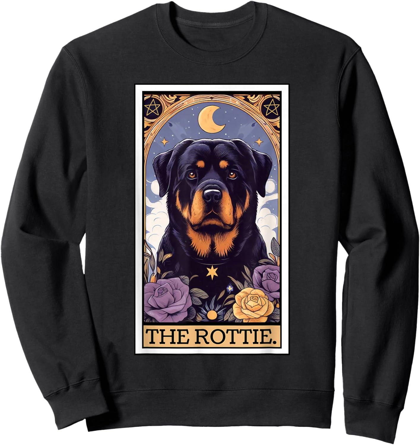 Rottweiler Tarot Card Women Men Kids Rottie Mom Rottie Dad Sweatshirt - Sweatshirt | Black