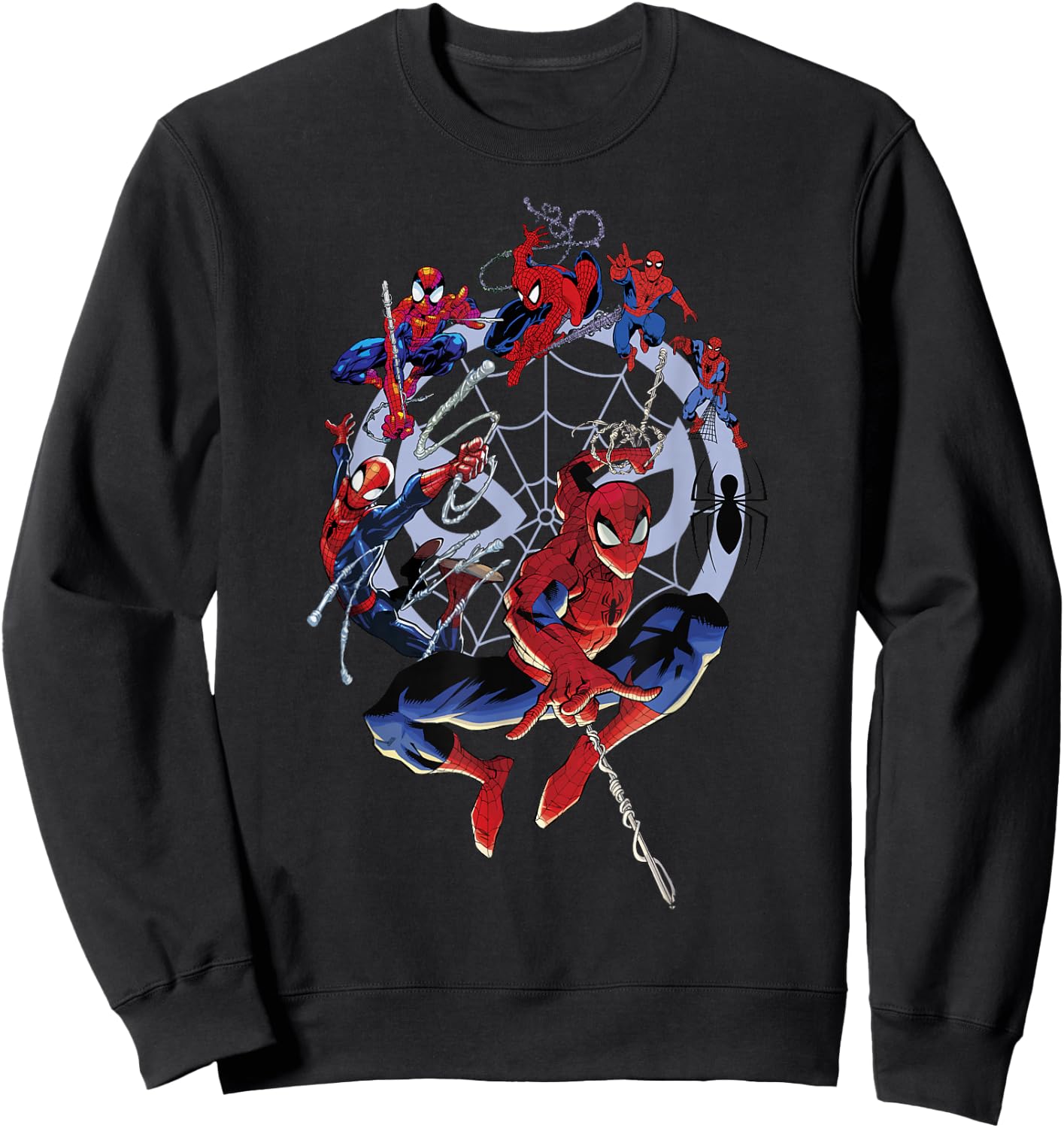 Marvel Spider-Man 60th Anniversary Spidey Circle Evolution Sweatshirt - Sweatshirt | Black