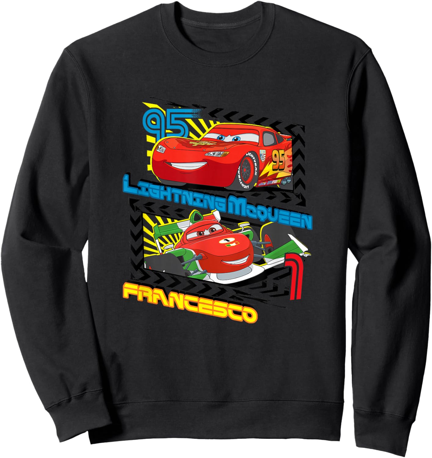 Disney Pixar Cars 2 Lightning McQueen VS Francesco Sweatshirt - Sweatshirt | Black