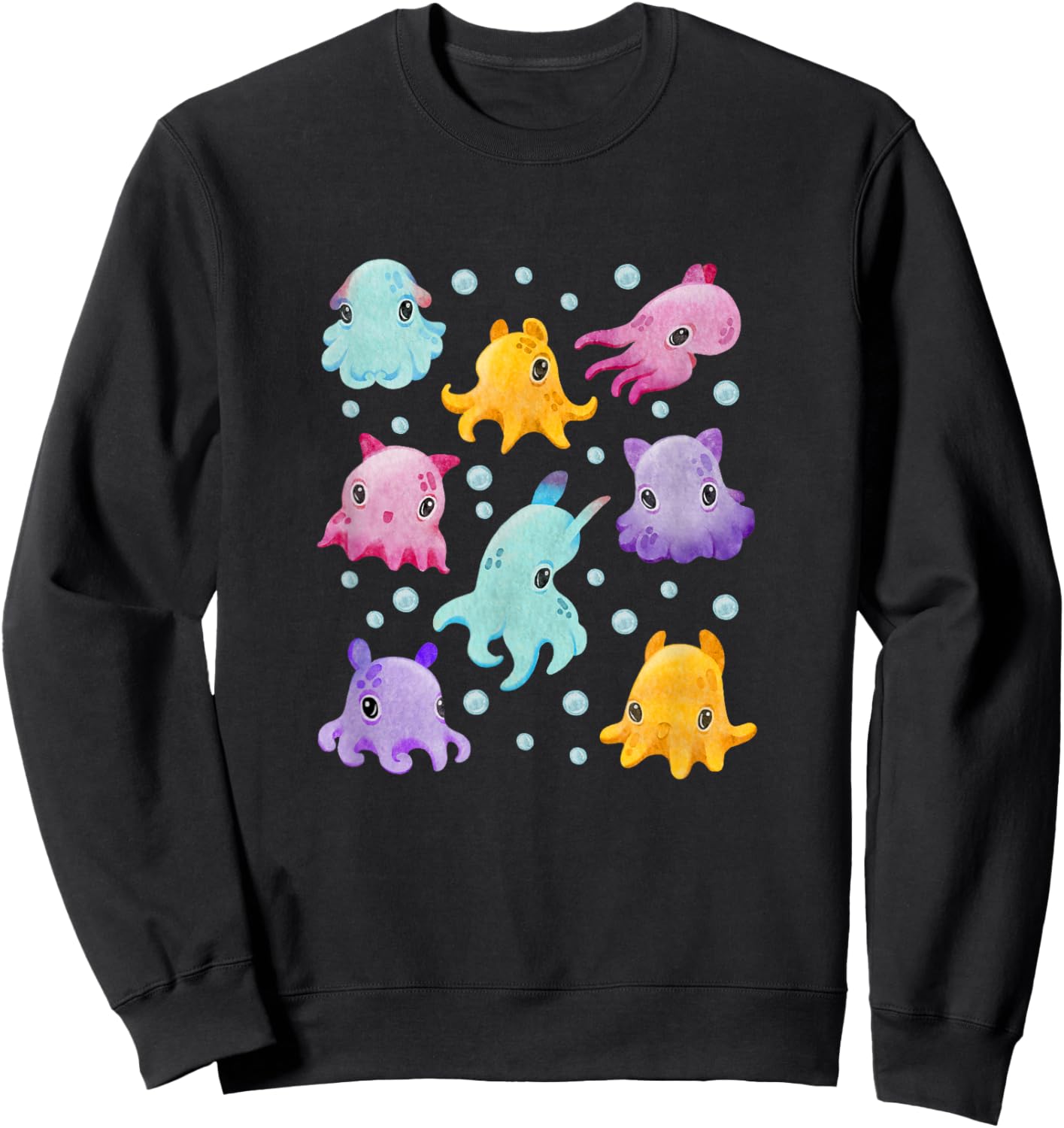 Dumbo Octopus, niedliches Oktopus-Geschenk, niedliche Aquarell-Kraken Sweatshirt - Sweatshirt | Black