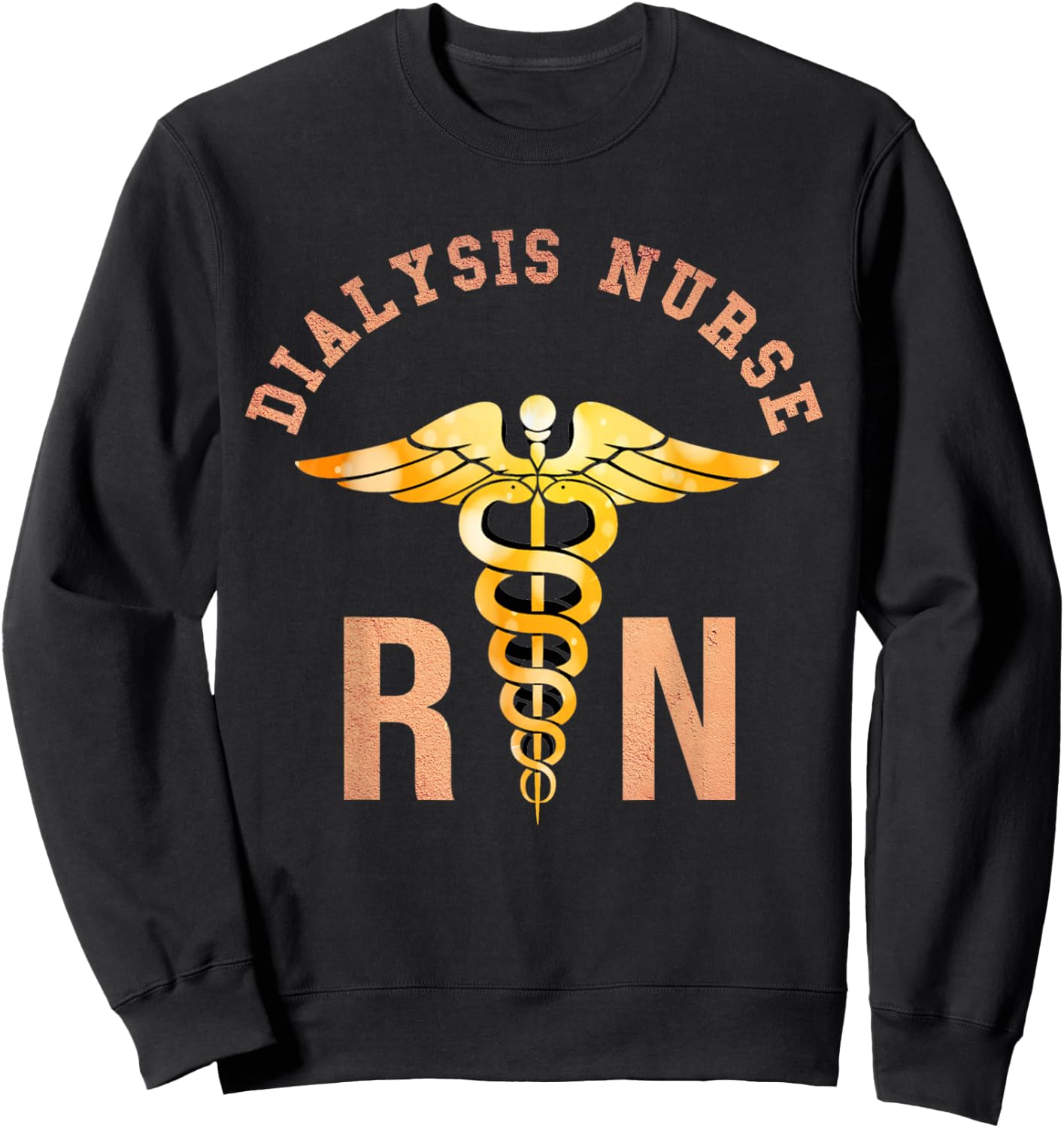 Dialysis Registered Nurse Medical Symbol RN Sweatshirt - Sweatshirt | Black