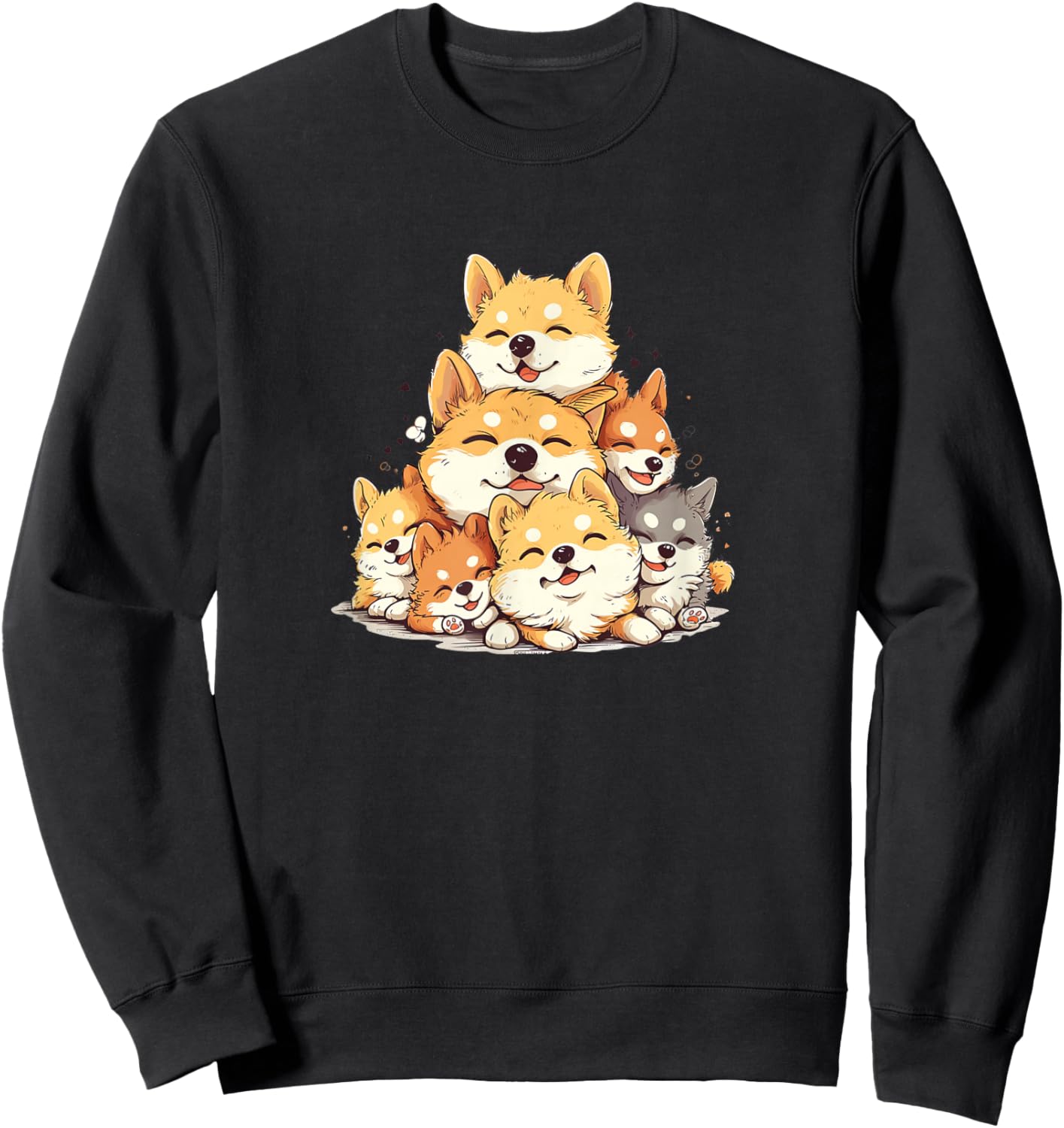 Cute Kawaii Corgi Dog Boys Girls Kids Sweatshirt - Sweatshirt | Black