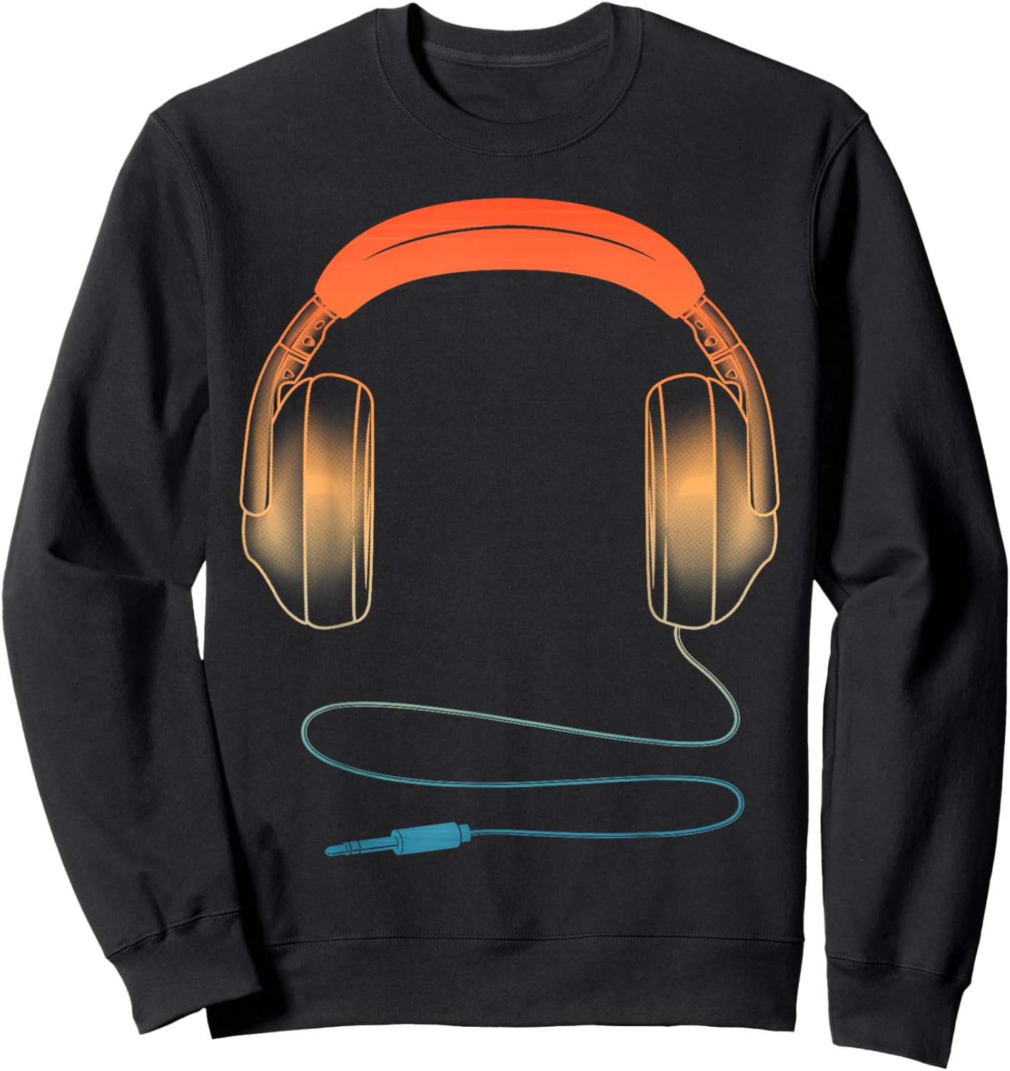 Cool Headphones Design Women DJ Music Artist Lover Sweatshirt - Sweatshirt | Black
