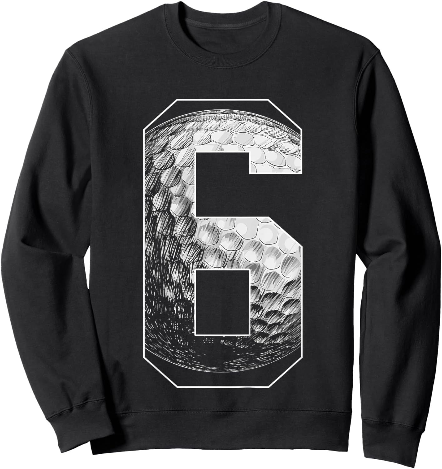 Kids 6th Birthday Boy Golf Player Golf 6 Years Old Sweatshirt - Sweatshirt | Black