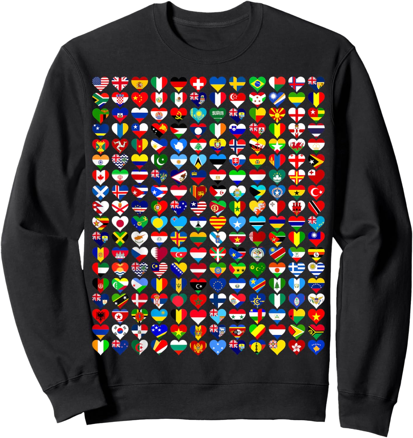 Flags of the Countries World Heart Flags Map for Kids Boys Sweatshirt - Sweatshirt | Black