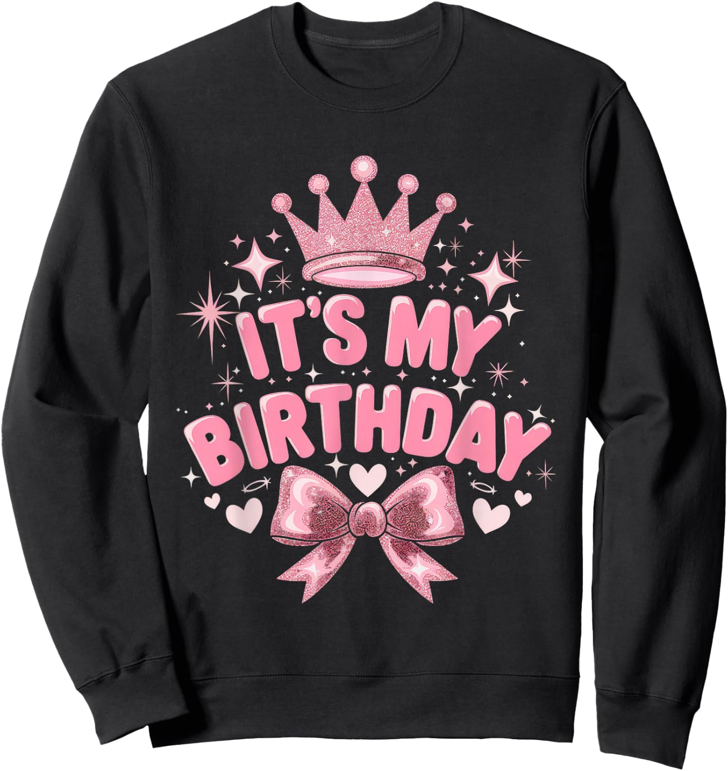 It's My Birthday Girls Women Groovy Coquette Bday Sweatshirt - Sweatshirt | Black